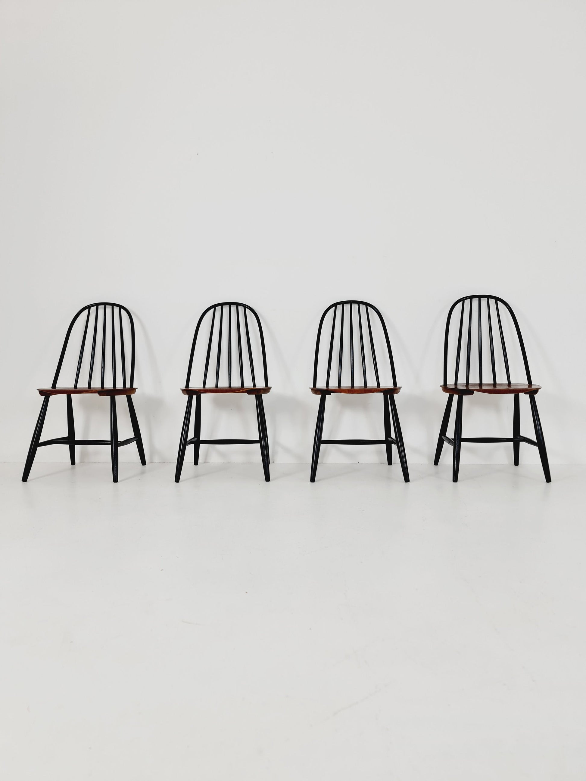 Mid century dinning chair by Ilmari Tapiovaara, Hagafors Sweden, 1960s, set of 4