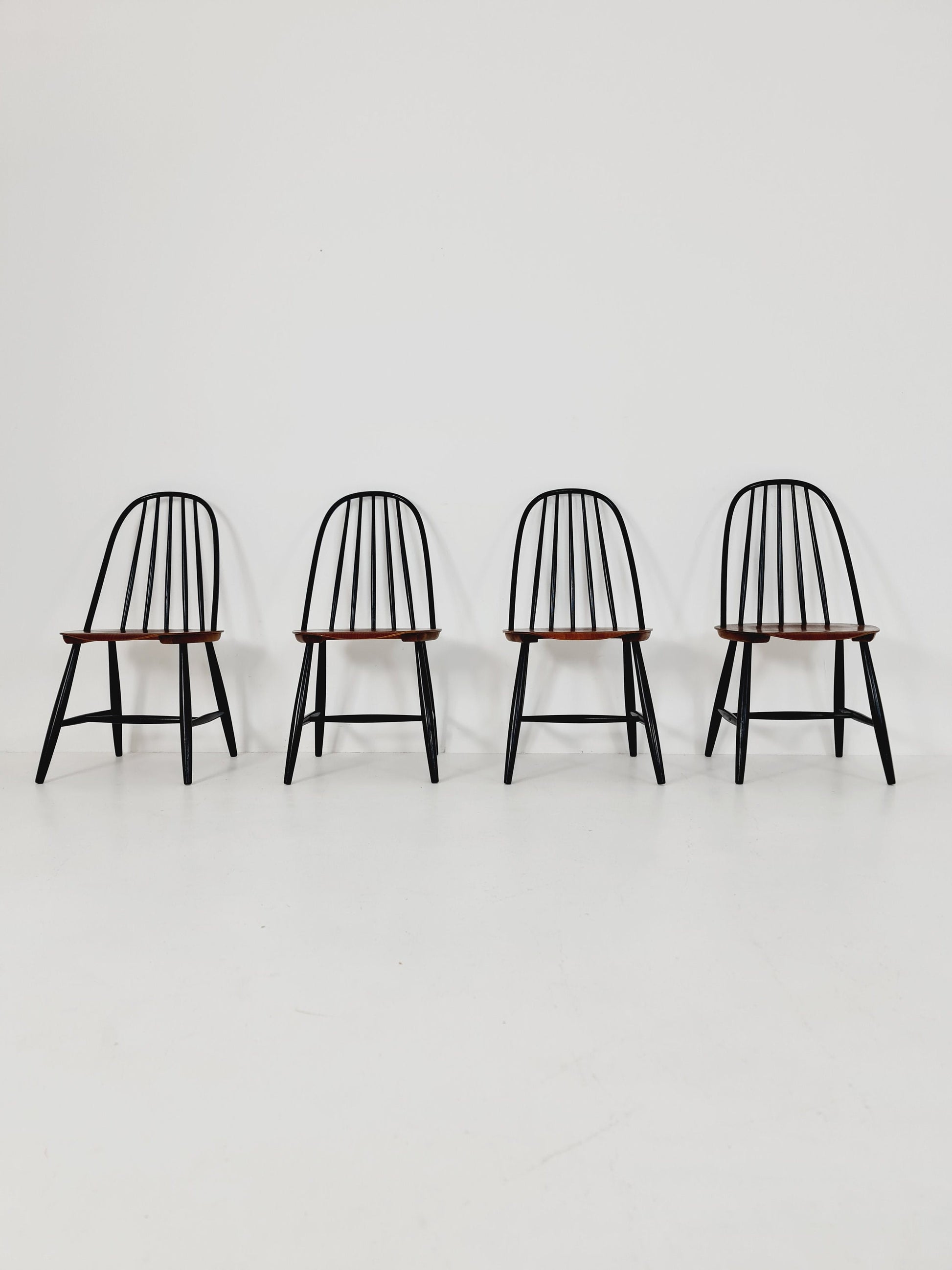 Mid century dinning chair by Ilmari Tapiovaara, Hagafors Sweden, 1960s, set of 4