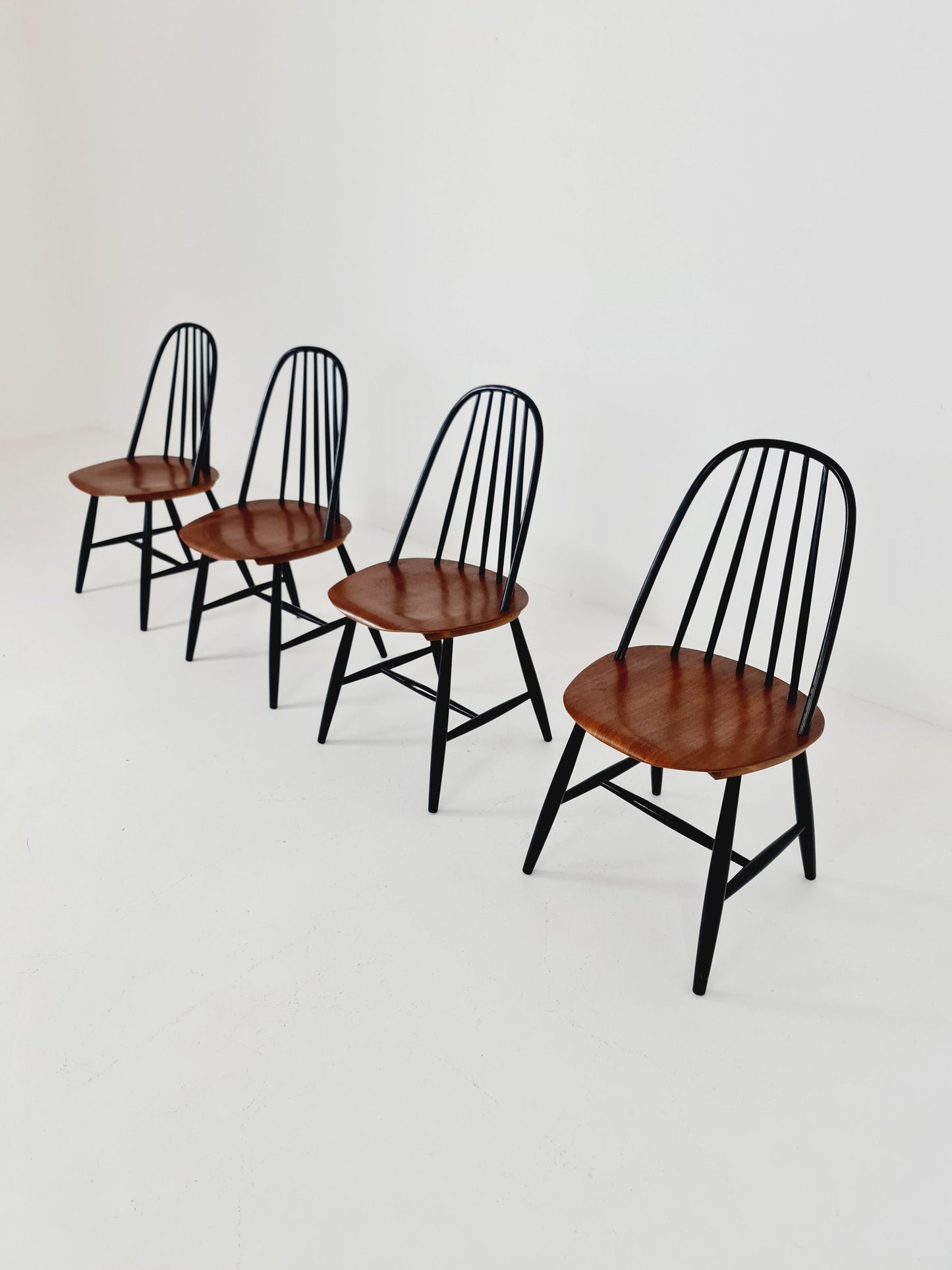 Mid century dinning chair by Ilmari Tapiovaara, Hagafors Sweden, 1960s, set of 4