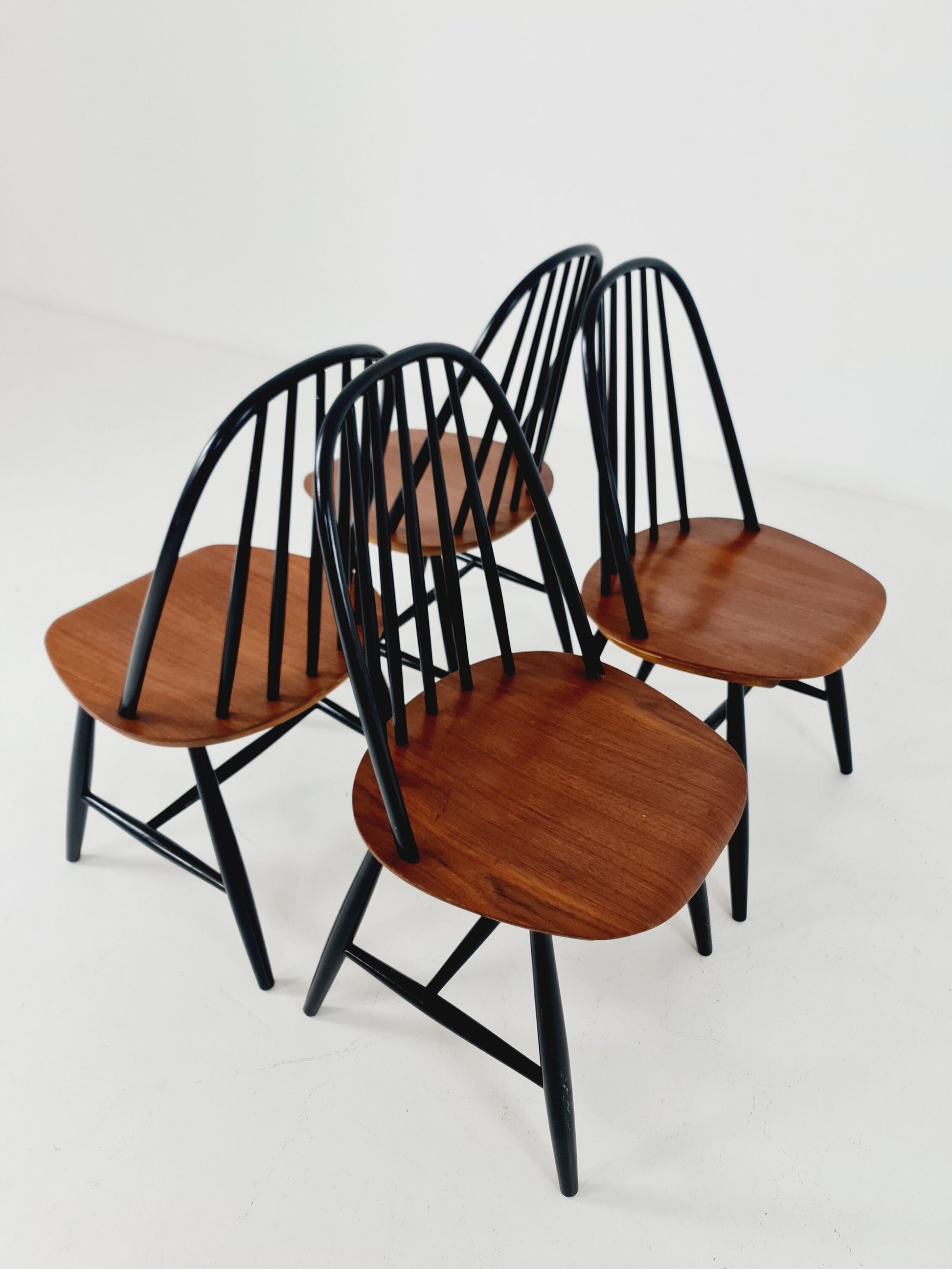 Mid century dinning chair by Ilmari Tapiovaara, Hagafors Sweden, 1960s, set of 4