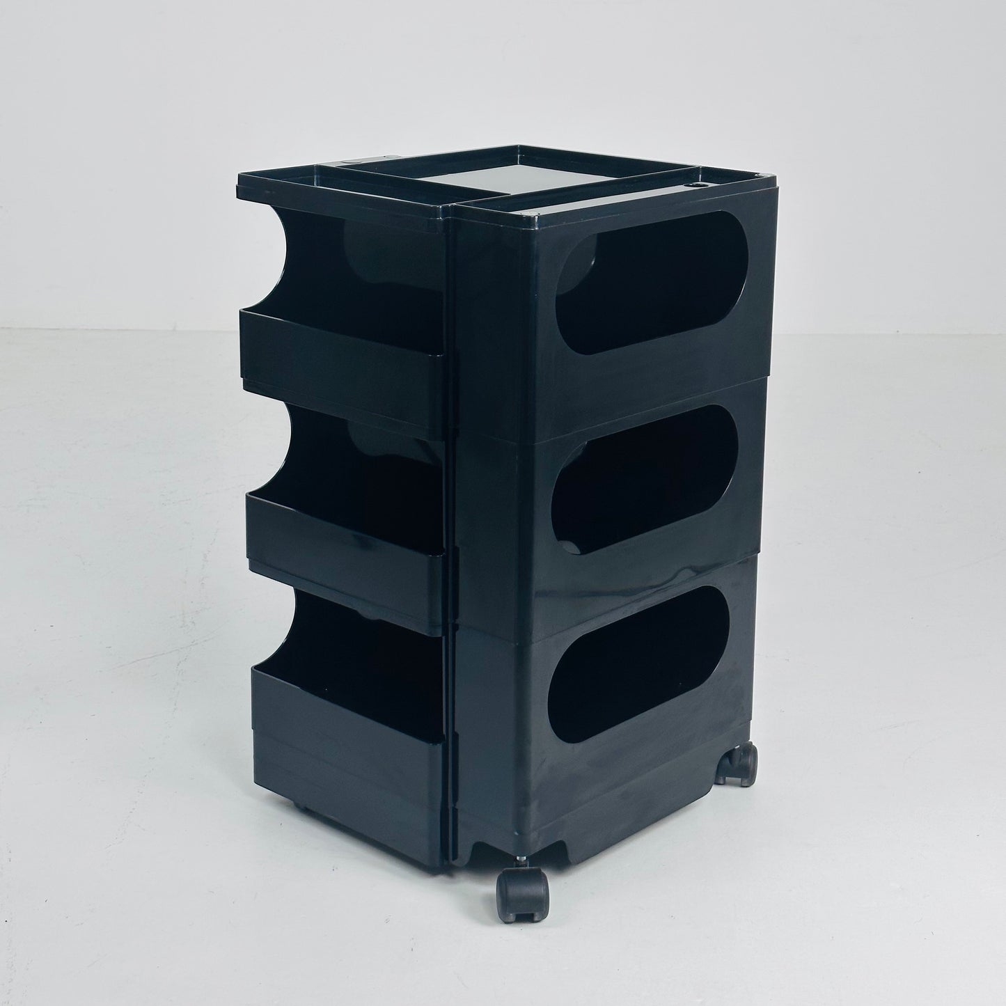 Space Age black B-line Boby storage trolley by Joe Colombo for Bieffeplast Italy 1970s