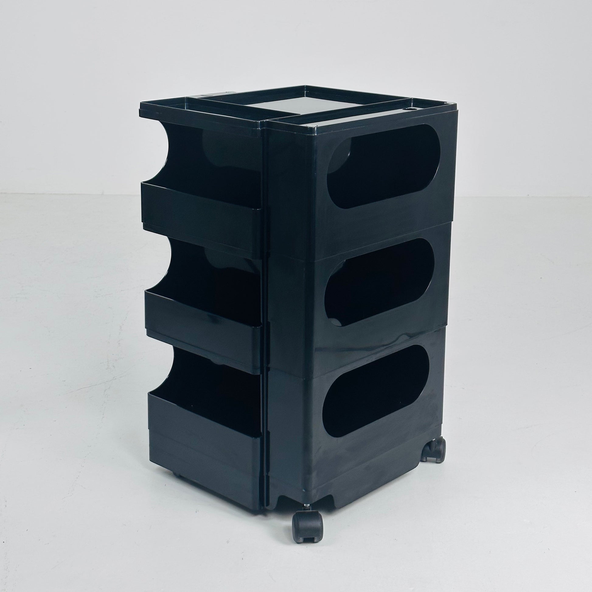 Space Age black B-line Boby storage trolley by Joe Colombo for Bieffeplast Italy 1970s