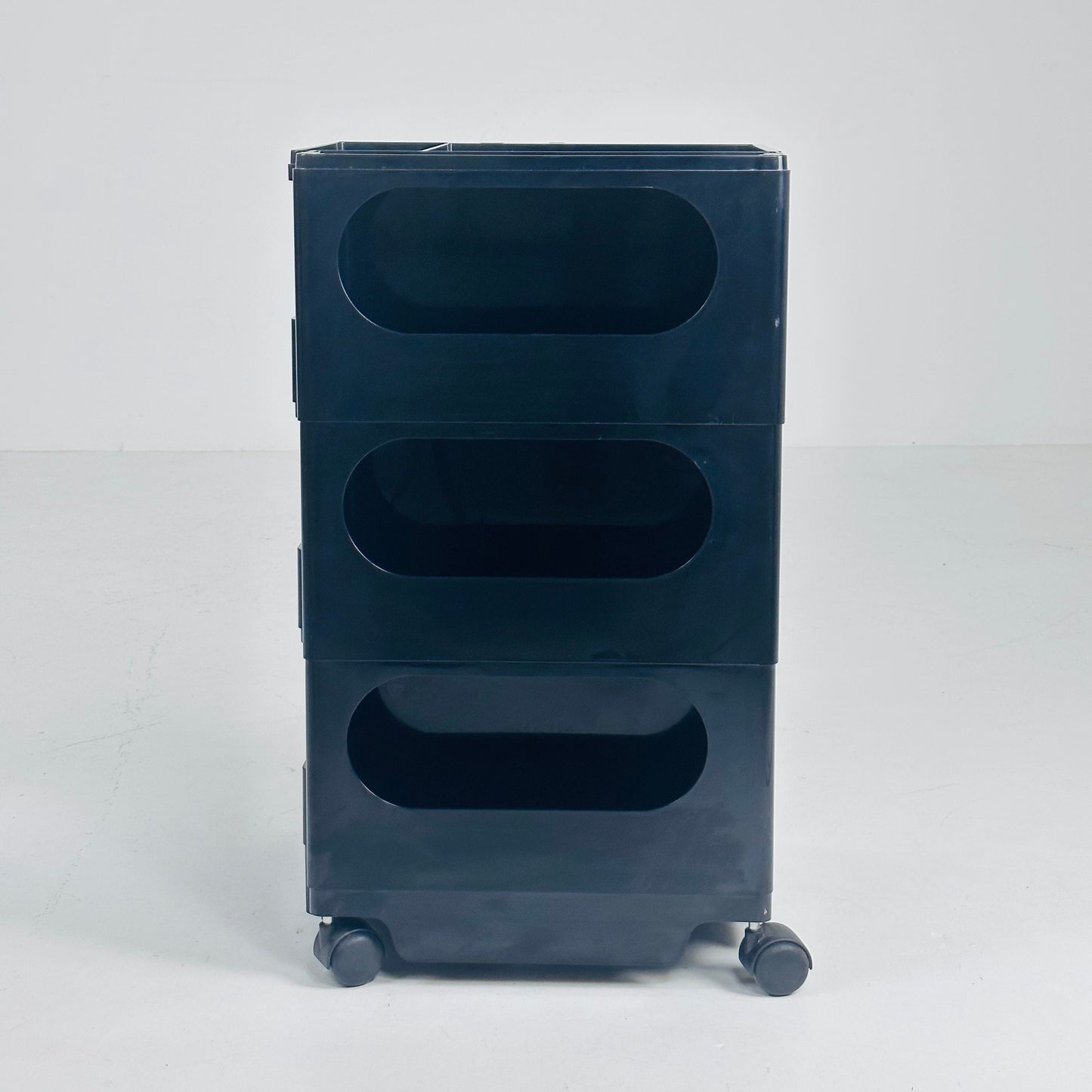 Space Age black B-line Boby storage trolley by Joe Colombo for Bieffeplast Italy 1970s