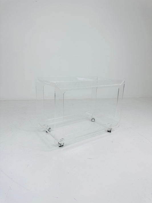 Italian acrylic LCP transparent trolley space age 1980s
