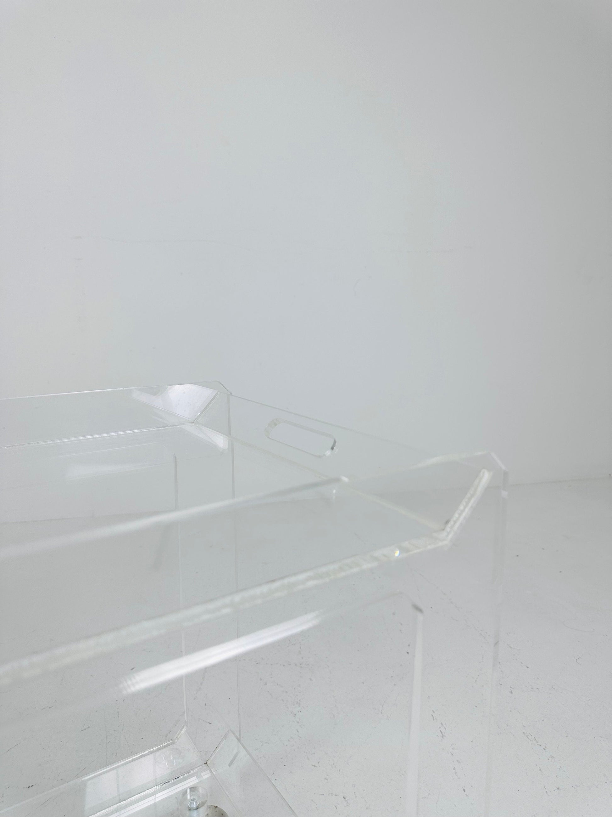 Italian acrylic LCP transparent trolley space age 1980s
