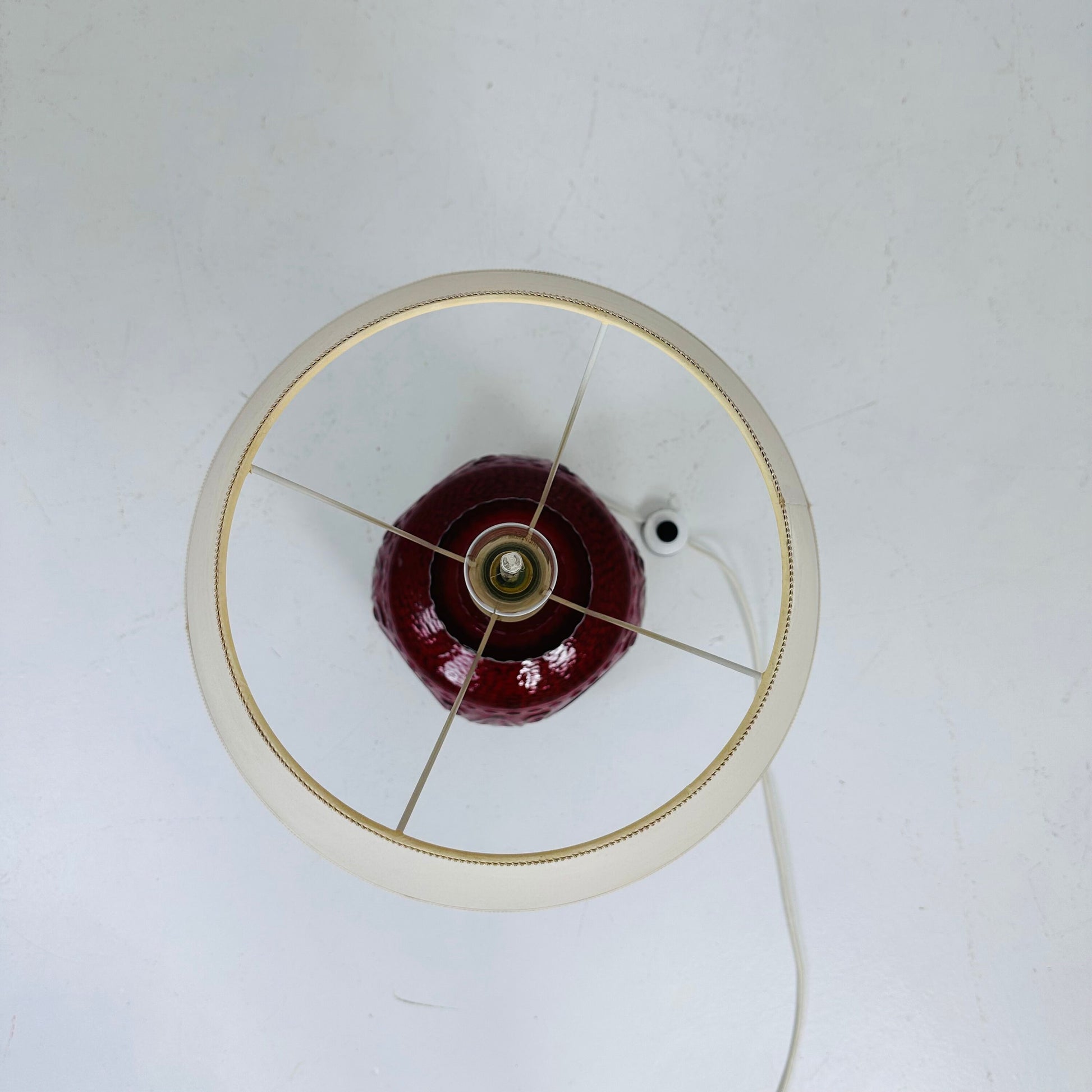 Mid century ceramic & glass table Lampe 1970s France