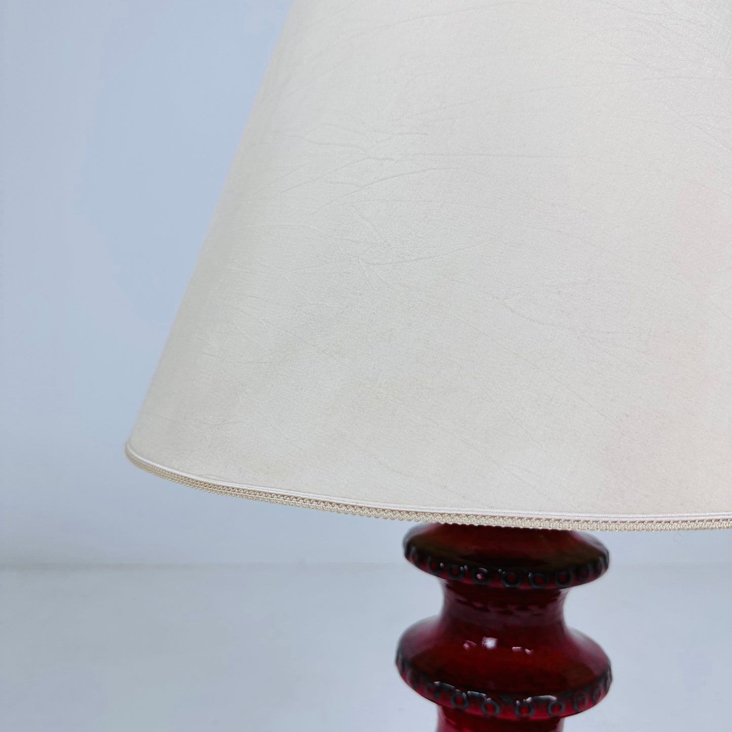 Mid century ceramic & glass table Lampe 1970s France