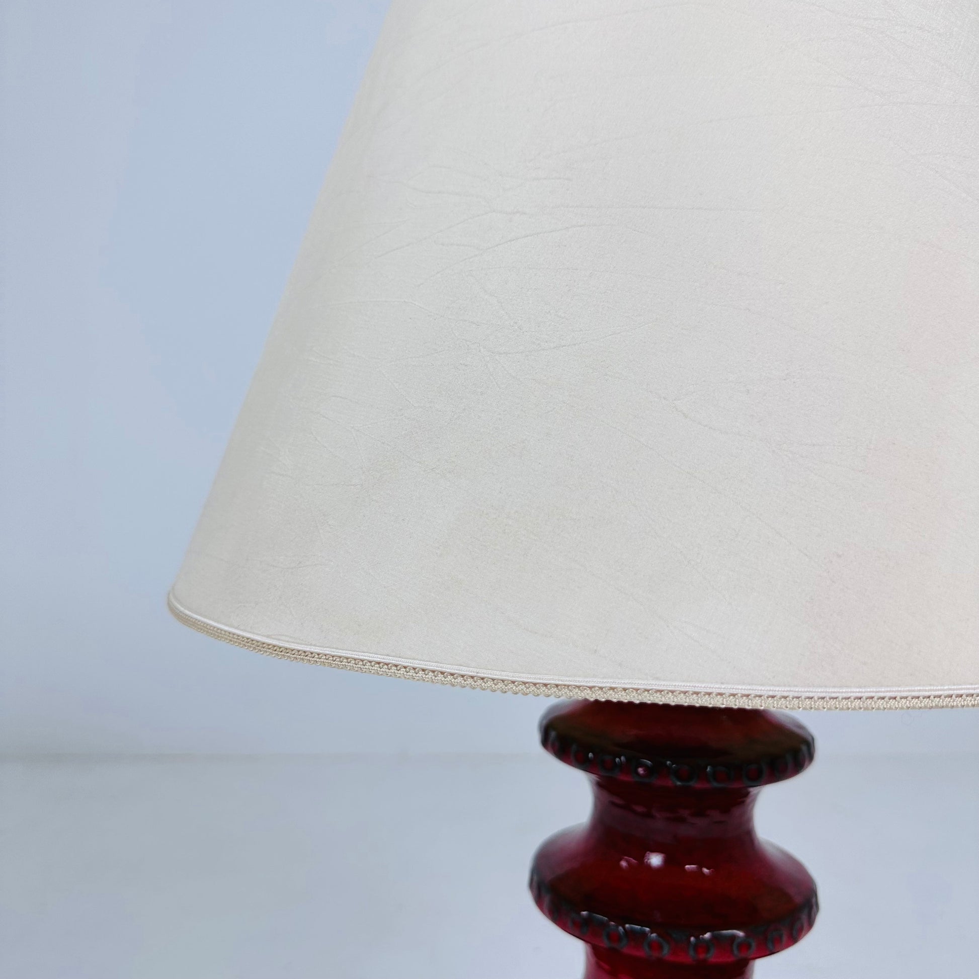 Mid century ceramic & glass table Lampe 1970s France