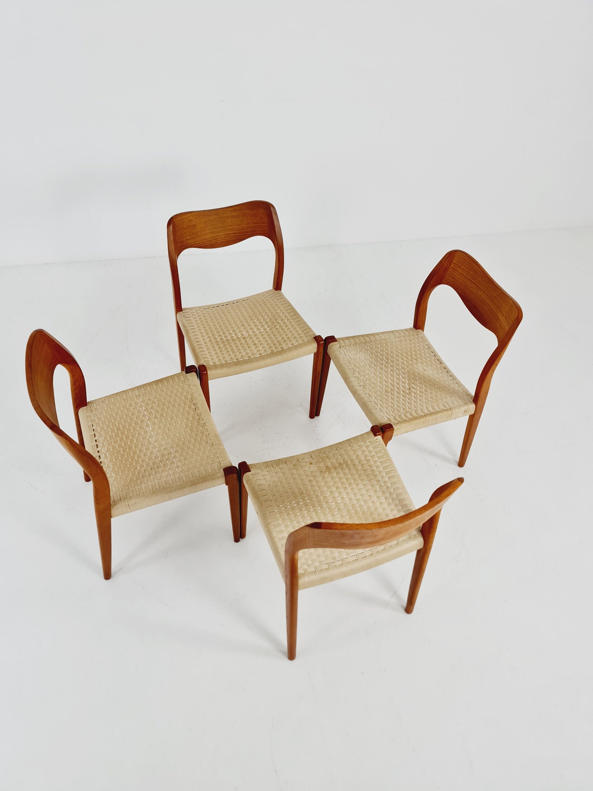 MidCentury Danish Teak Dining Chairs Niels O.Moller, modell 71, 1960s, set of 5