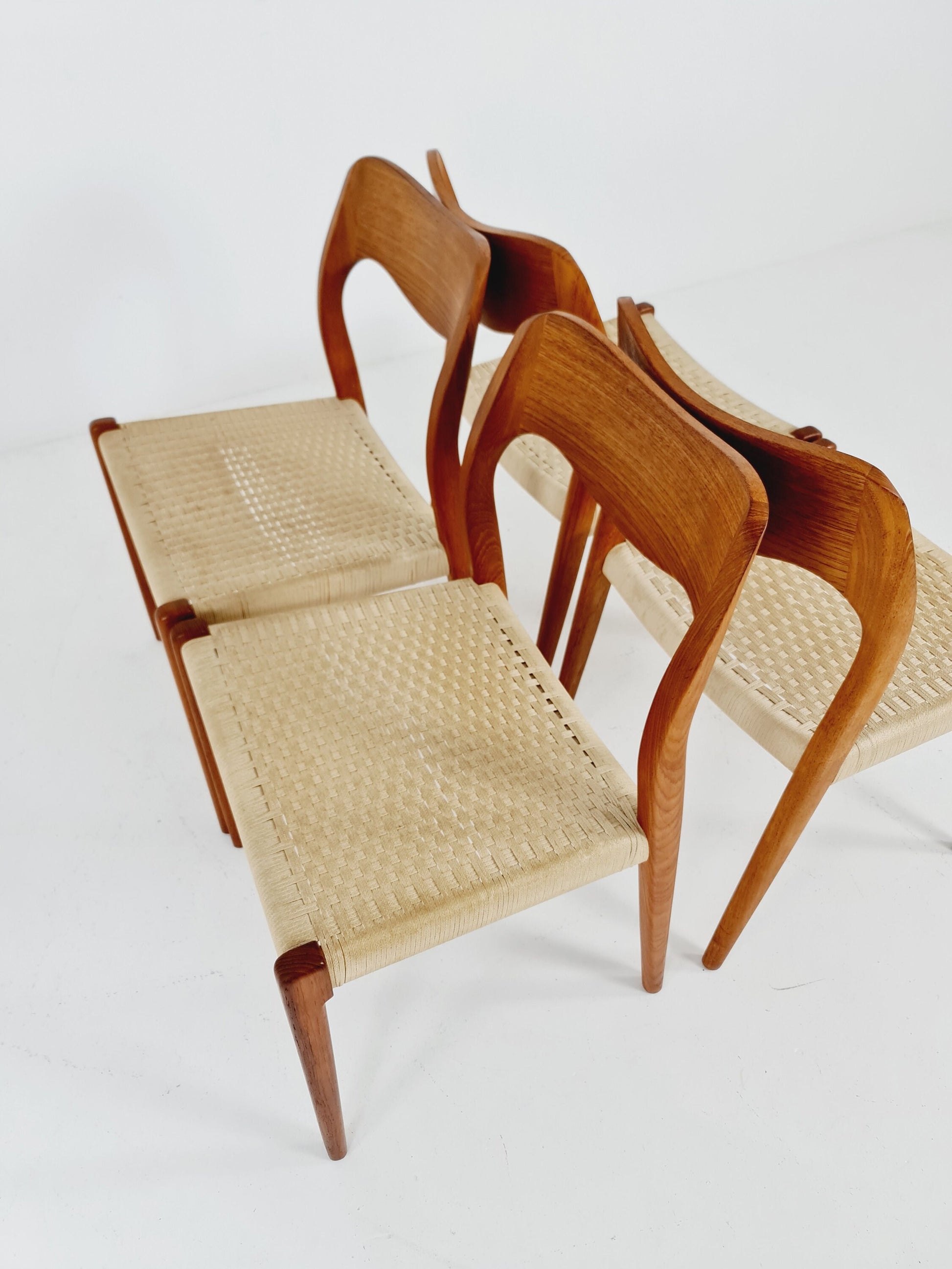 MidCentury Danish Teak Dining Chairs Niels O.Moller, modell 71, 1960s, set of 5