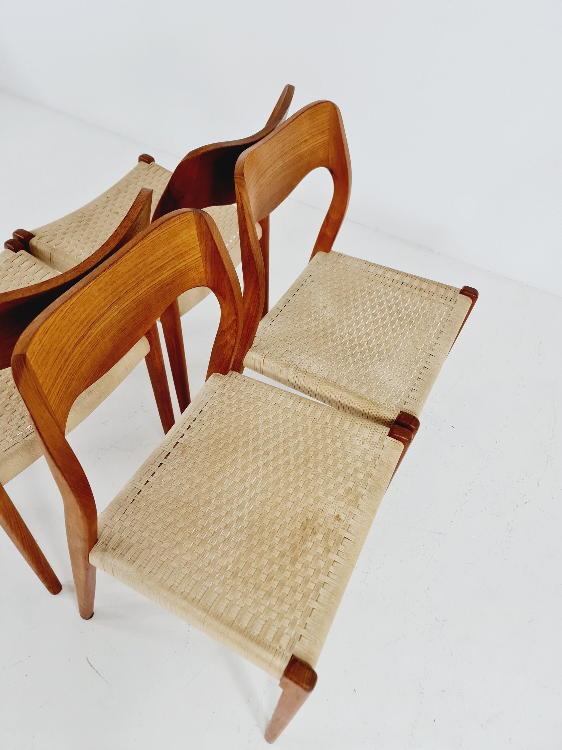 MidCentury Danish Teak Dining Chairs Niels O.Moller, modell 71, 1960s, set of 5