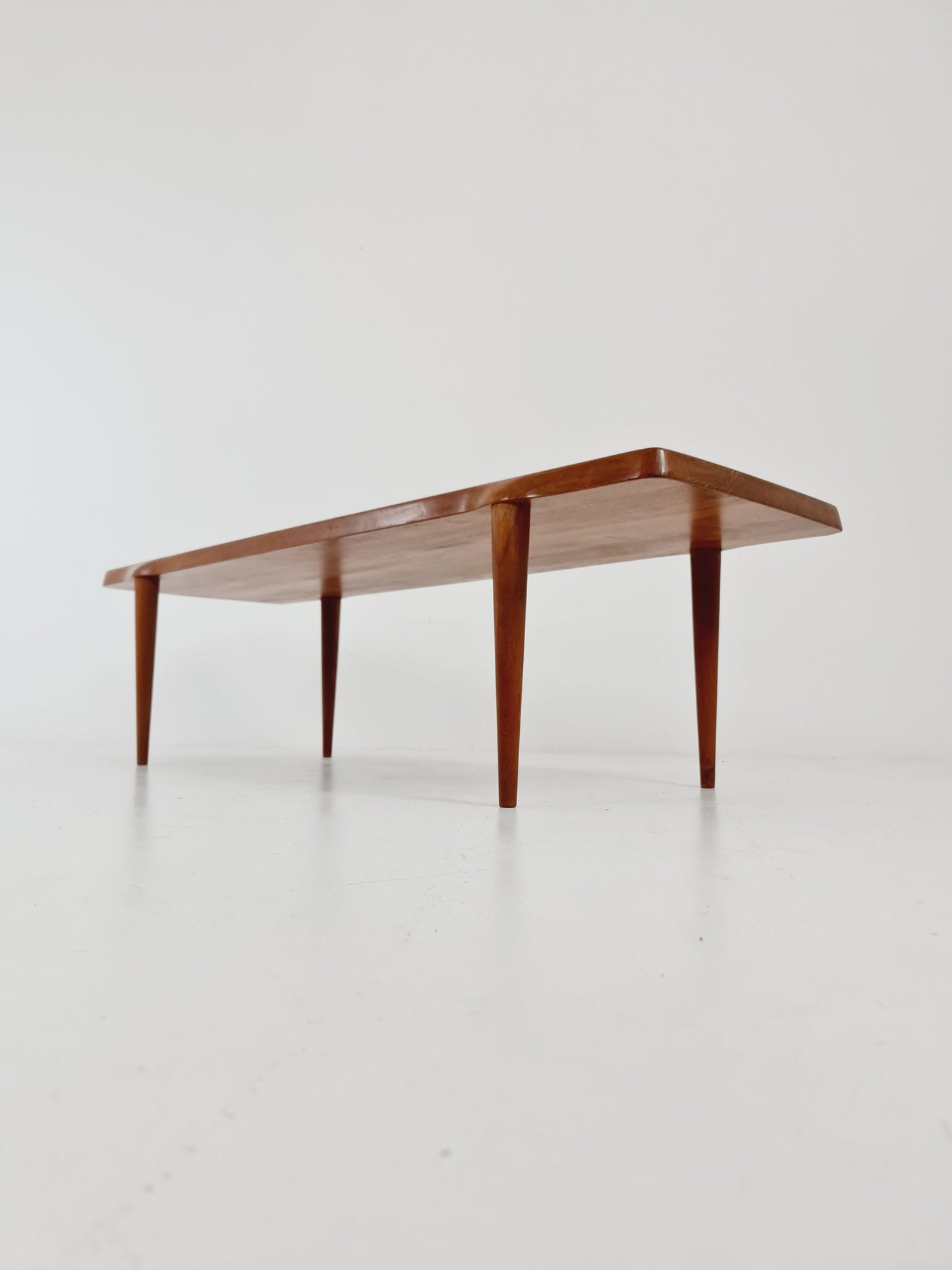 Danish solid teak coffee table by John Bonne for Mikael laursen, 1960s
