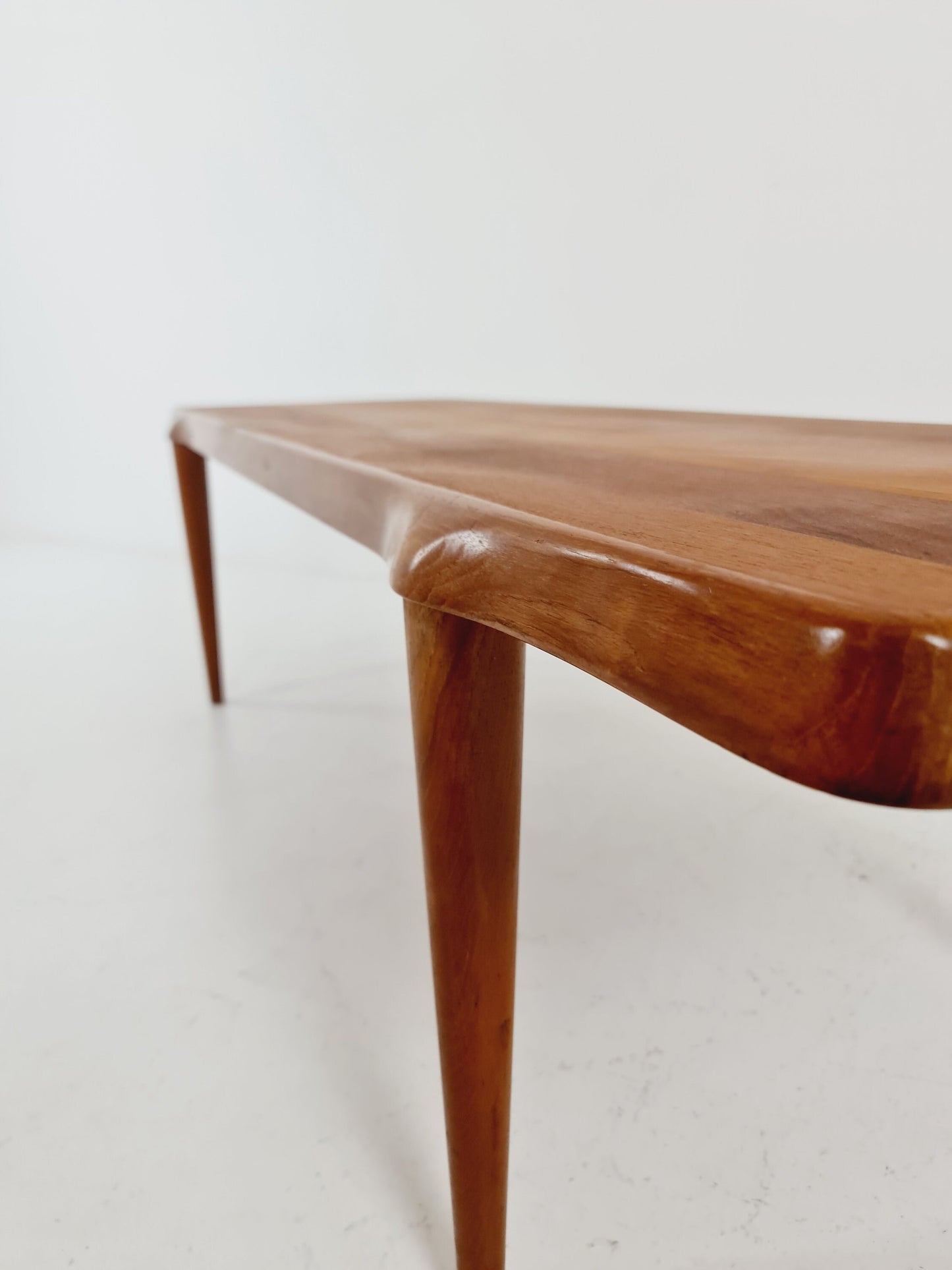 Danish solid teak coffee table by John Bonne for Mikael laursen, 1960s