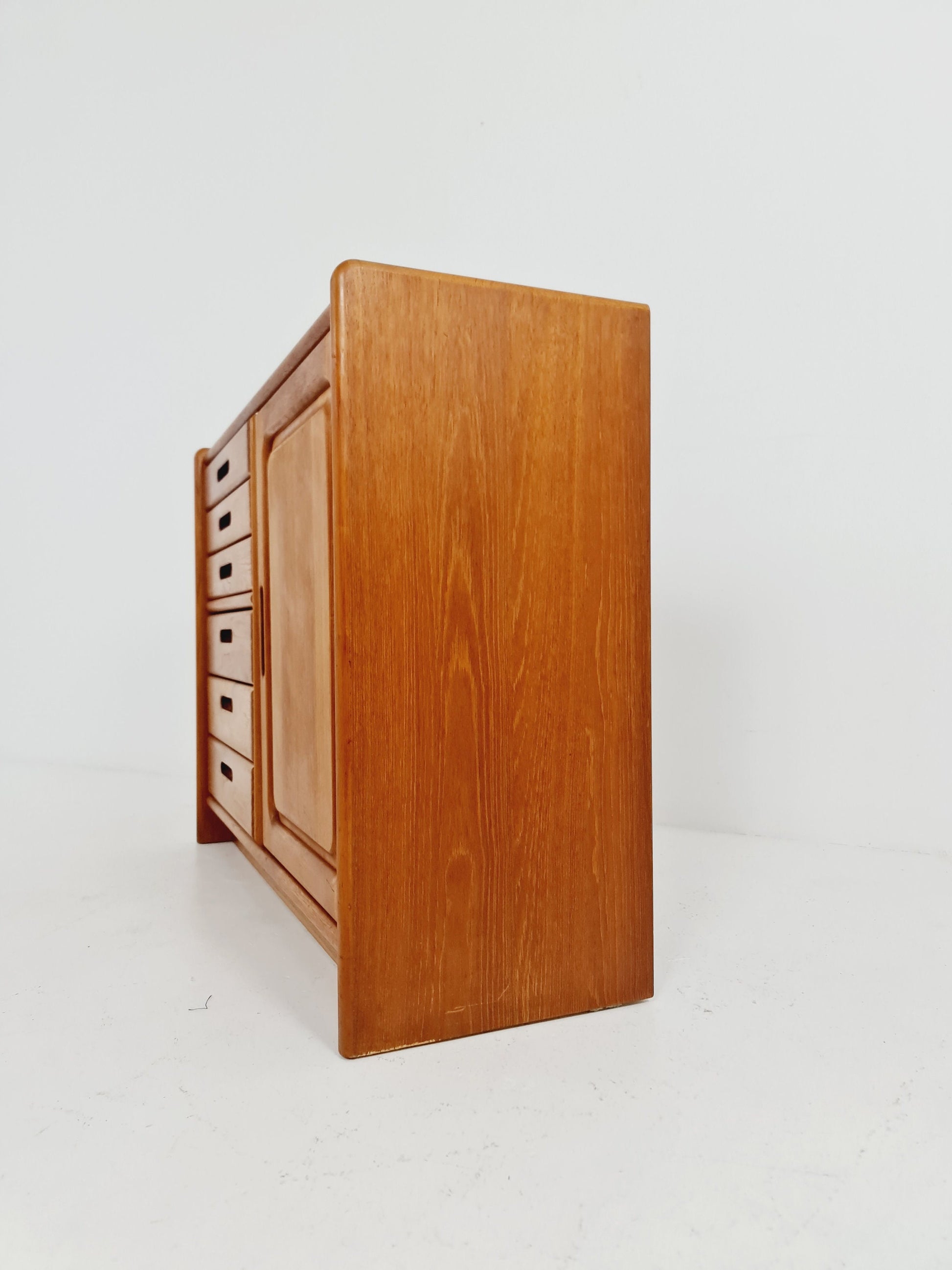 Midcentury Danish chest of drawers / drawer dresser /6 drawer solid teak tallboy by Dyrlund, 1960s