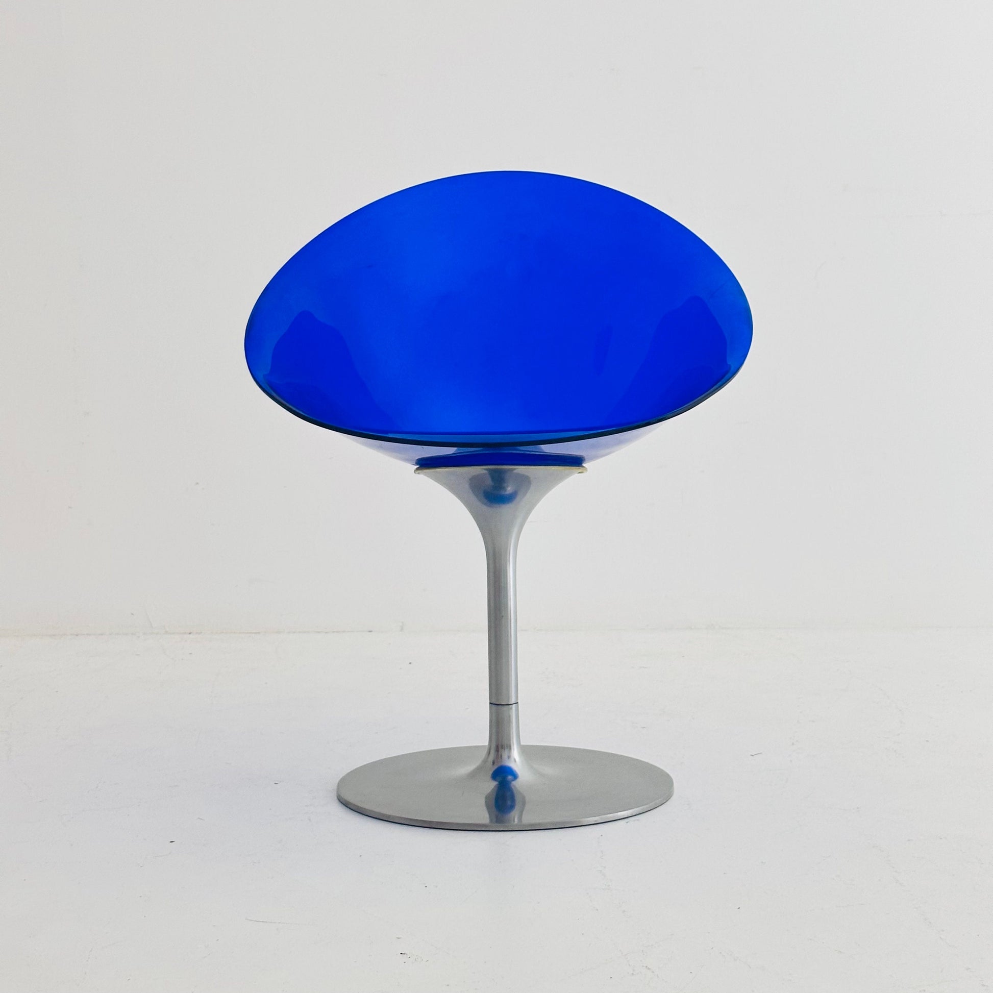 yellow Eros chair with aluminum swivel base by Philippe Starck for Kartell. Italy.