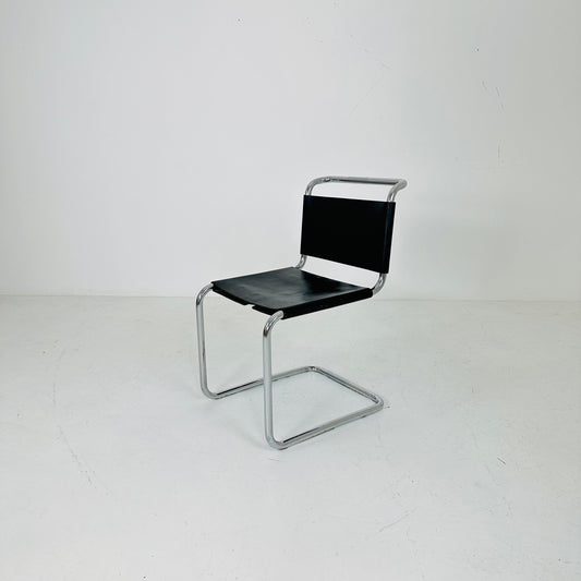 Mid century Bauhaus Spoleto black chair for Knoll by Ufficio Tecnico 1970s