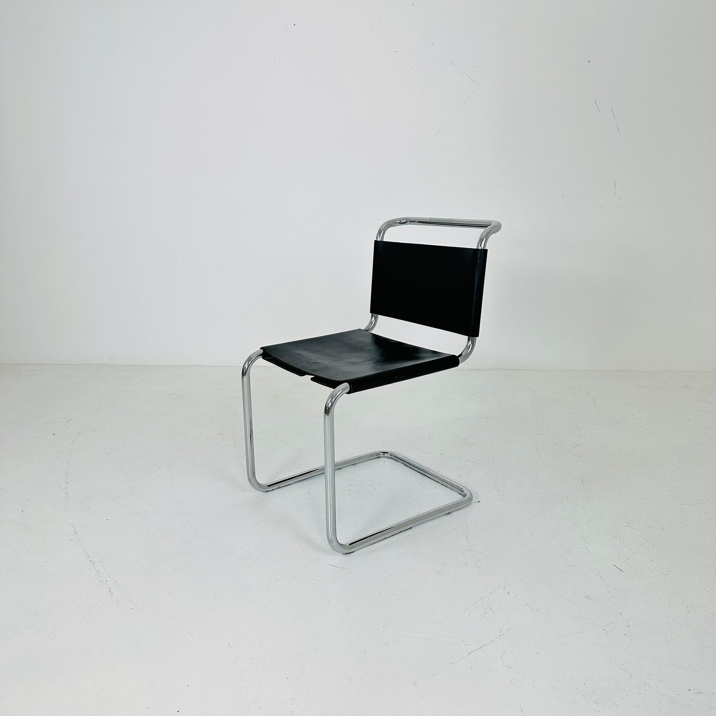 Mid century Bauhaus Spoleto black chair for Knoll by Ufficio Tecnico 1970s