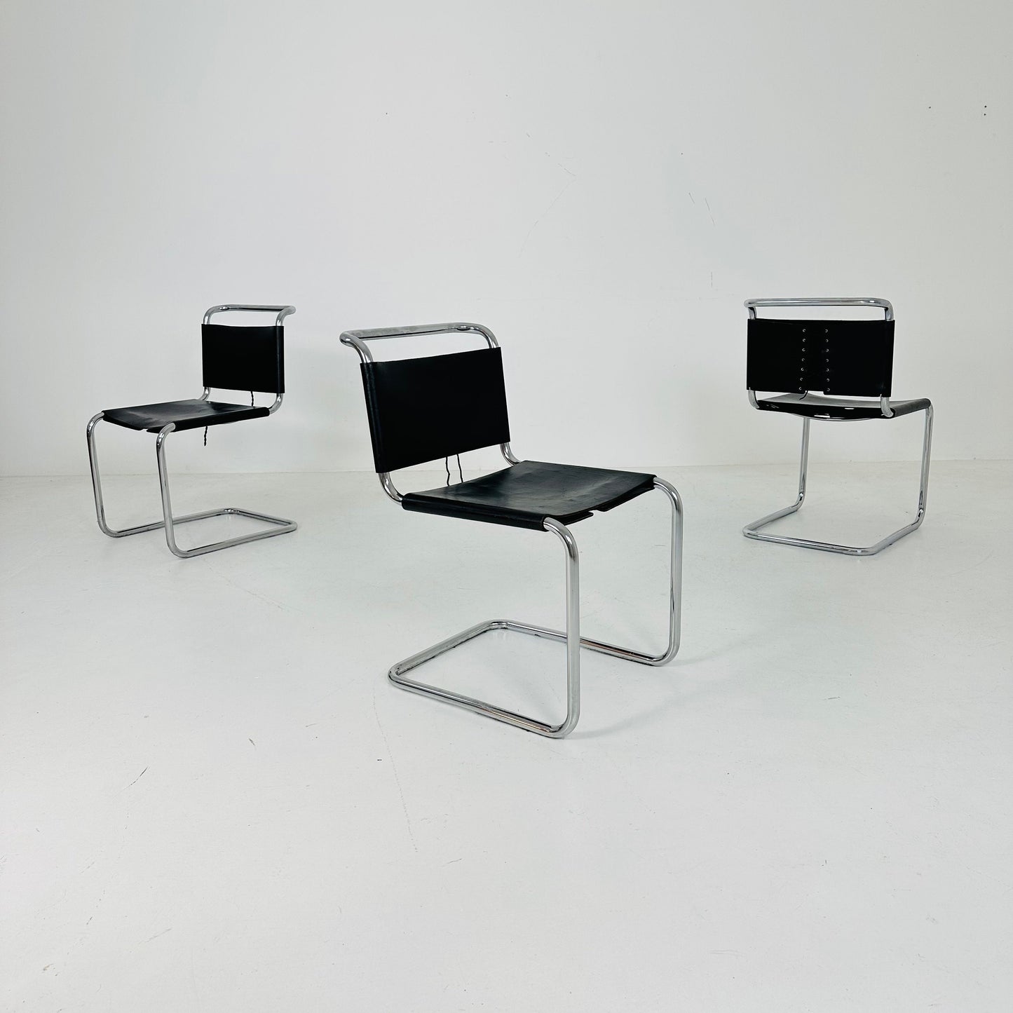 Mid century Bauhaus Spoleto black chair for Knoll by Ufficio Tecnico 1970s