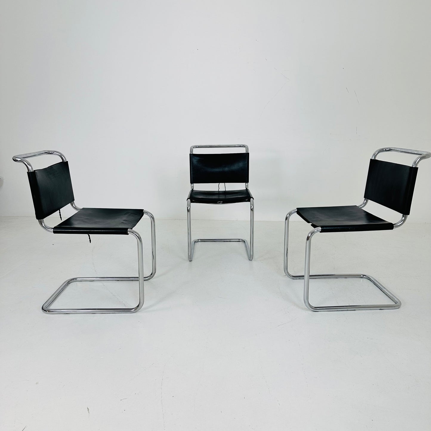 Mid century Bauhaus Spoleto black chair for Knoll by Ufficio Tecnico 1970s