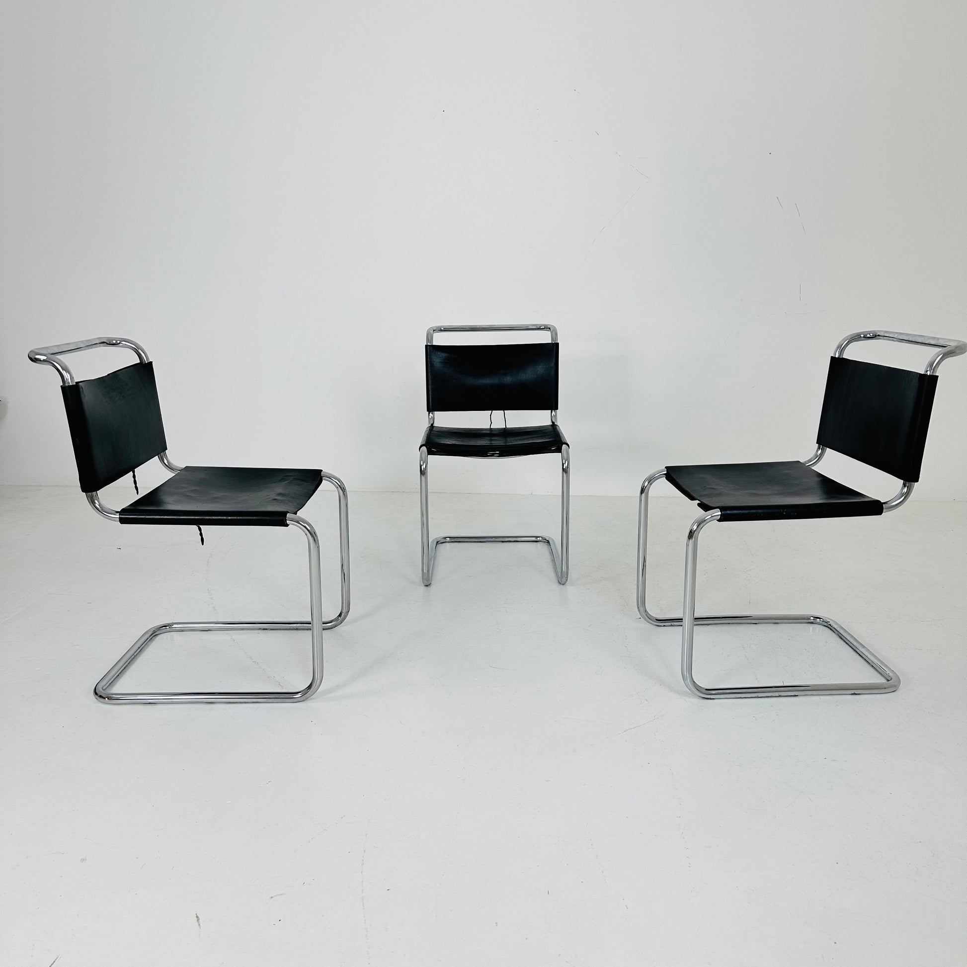 Mid century Bauhaus Spoleto black chair for Knoll by Ufficio Tecnico 1970s
