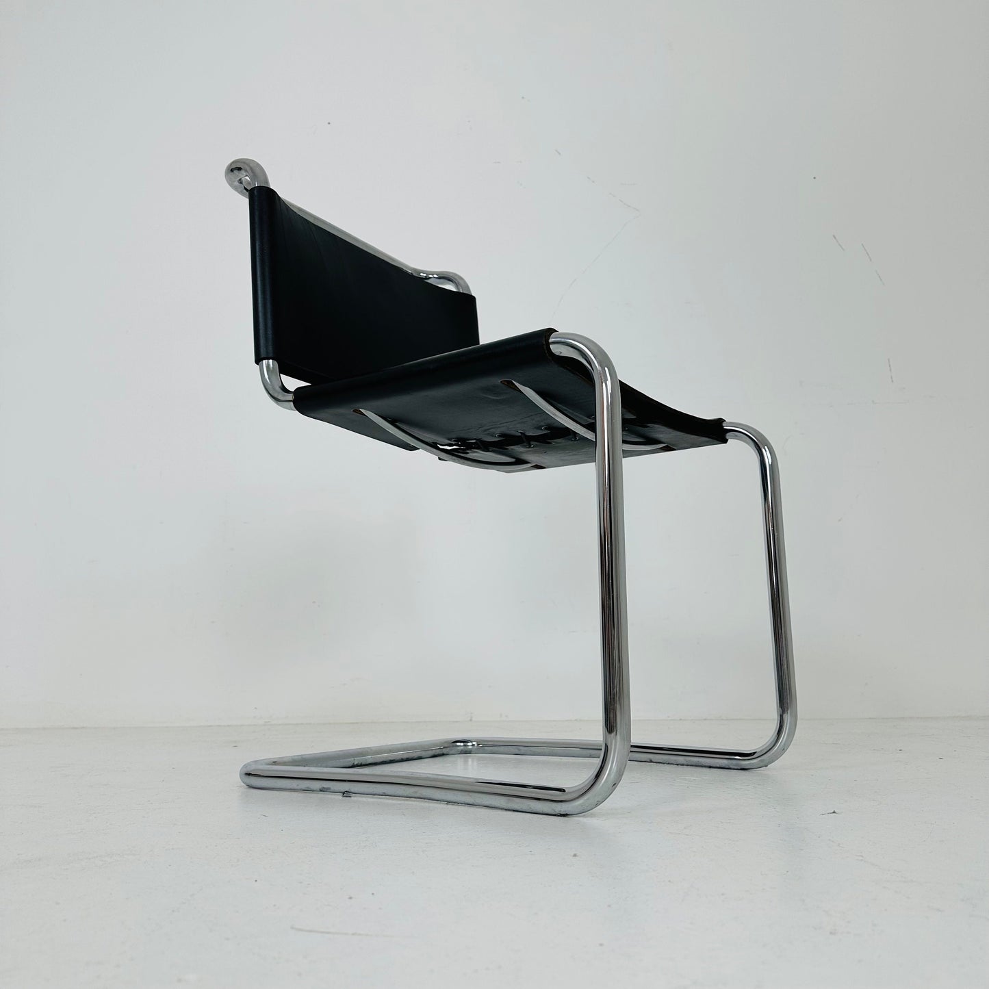 Mid century Bauhaus Spoleto black chair for Knoll by Ufficio Tecnico 1970s