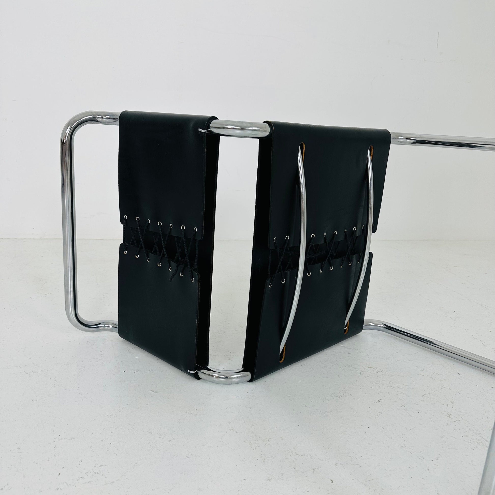 Mid century Bauhaus Spoleto black chair for Knoll by Ufficio Tecnico 1970s