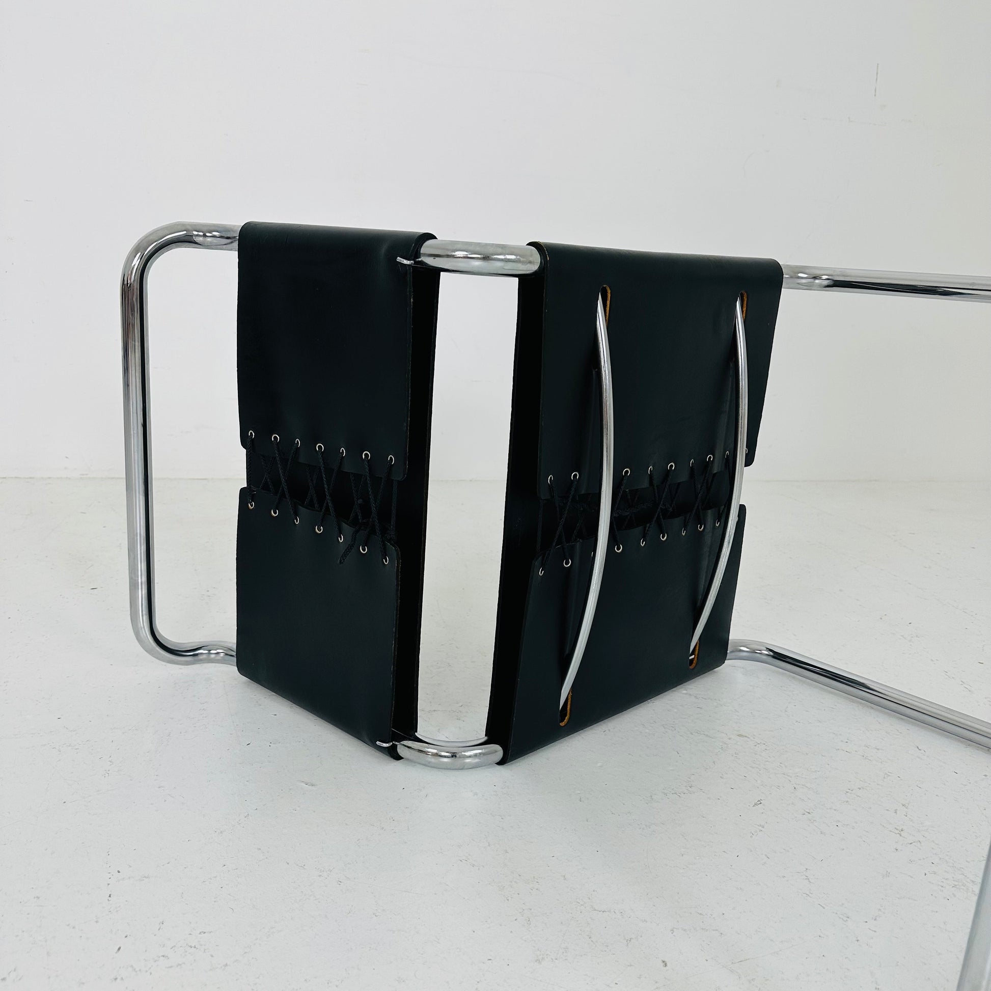 Mid century Bauhaus Spoleto black chair for Knoll by Ufficio Tecnico 1970s