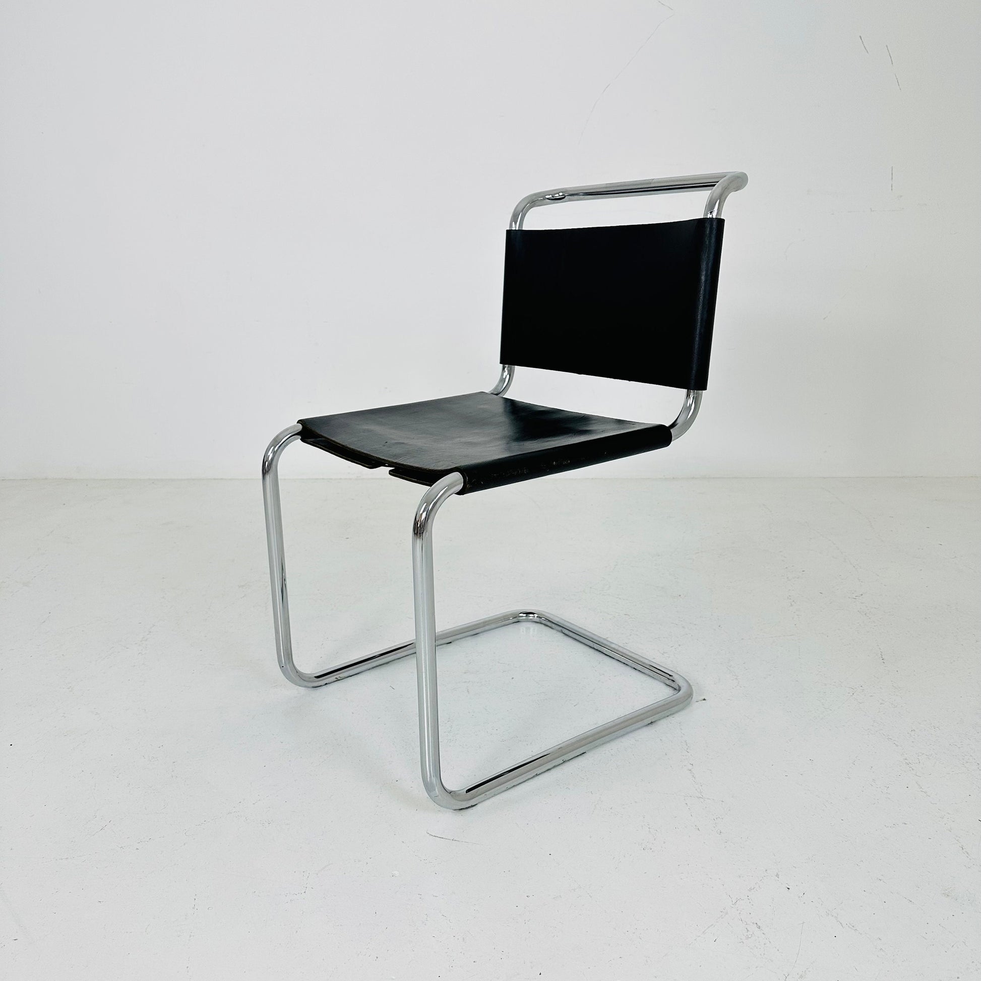 Mid century Bauhaus Spoleto black chair for Knoll by Ufficio Tecnico 1970s
