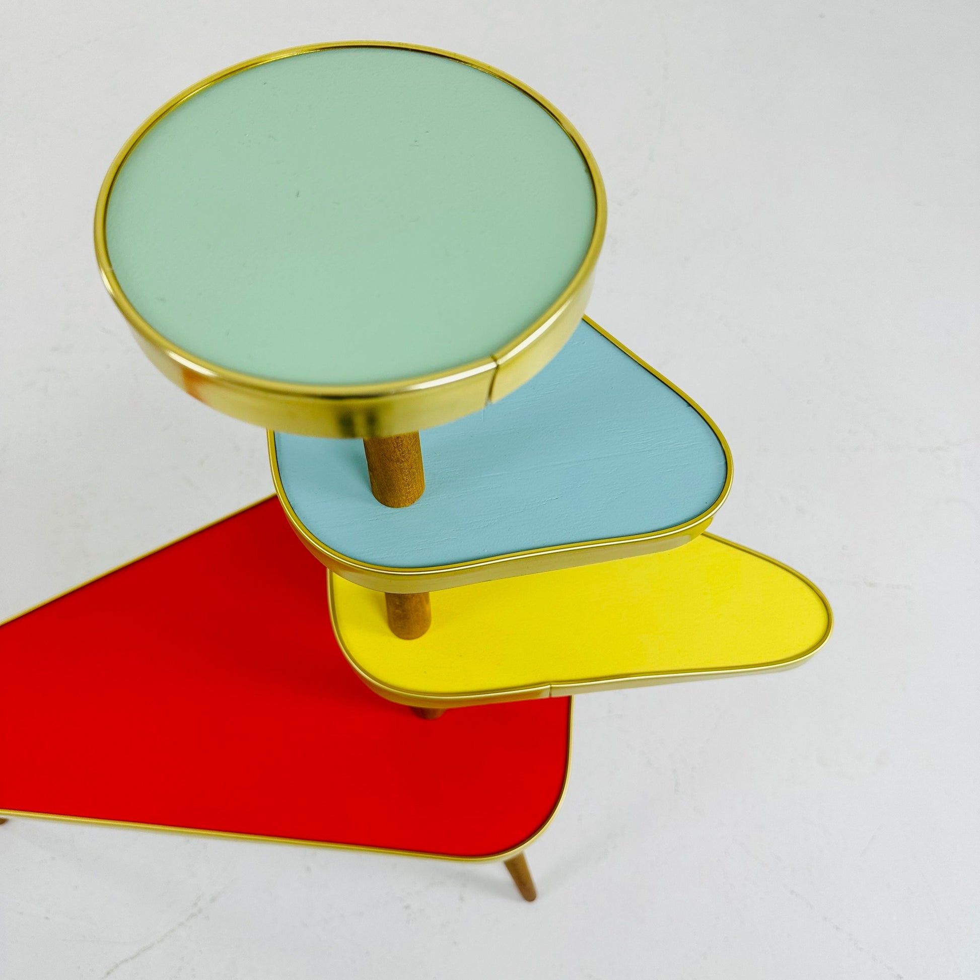 BIG German Plant Stand, Colorful Vintage Mid-Century Minimalist Indoor Plant Stand Side Table Retro flower table