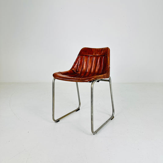 Industrial vintage brown leather chair