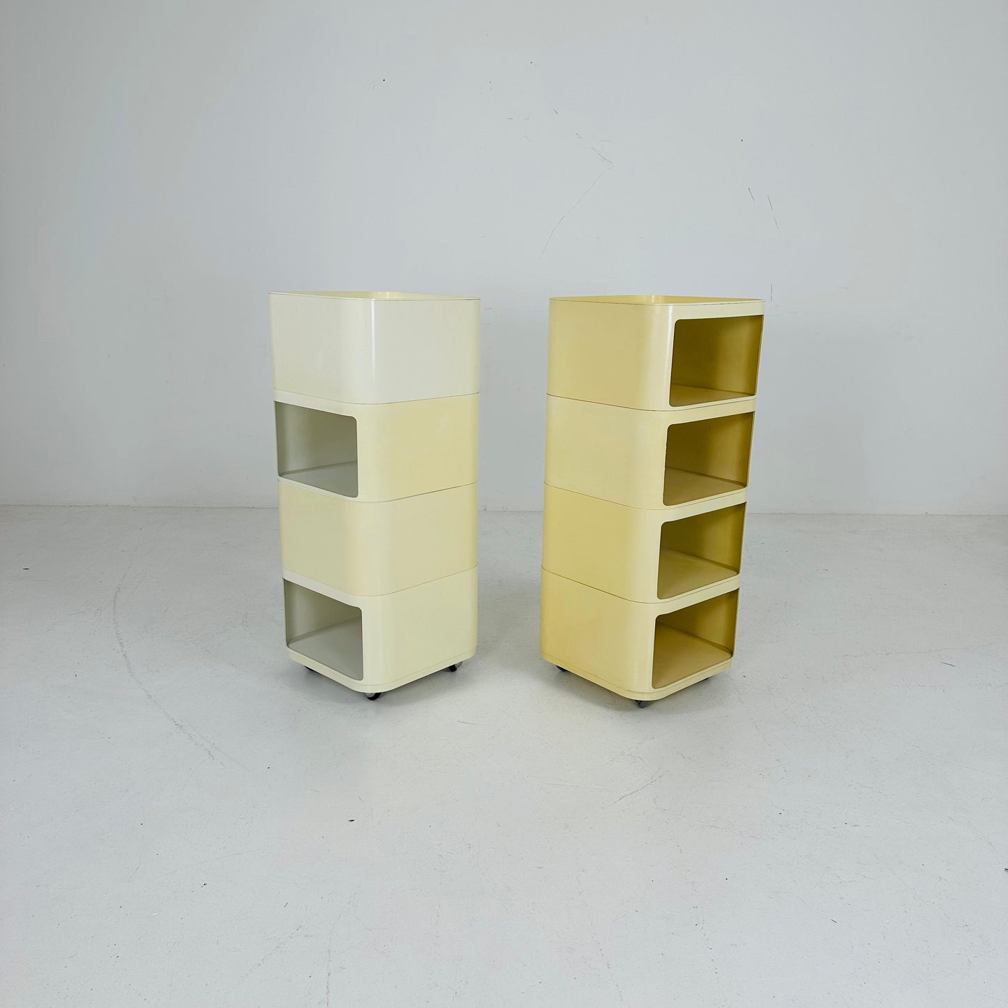 Set of 2 Componibili Square 4 parts serving trolley by Anna Castelli for Kartell - Italy 1960s