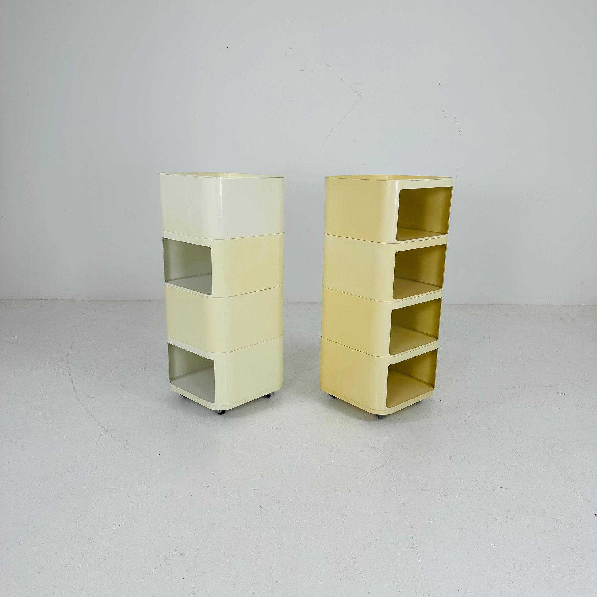 Set of 2 Componibili Square 4 parts serving trolley by Anna Castelli for Kartell - Italy 1960s