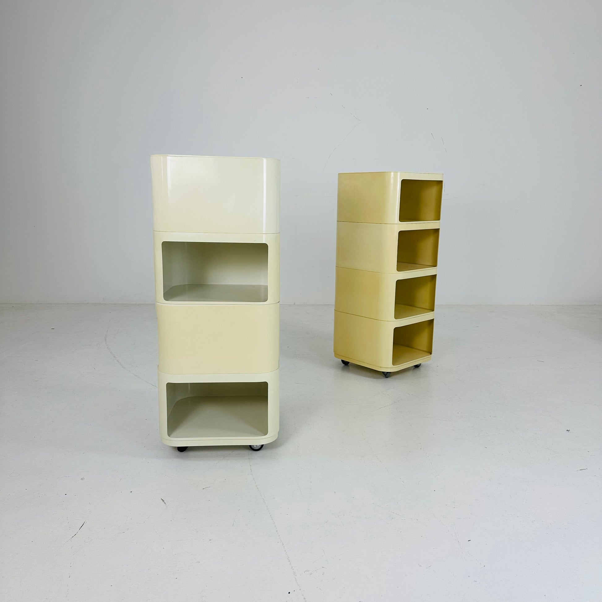 Set of 2 Componibili Square 4 parts serving trolley by Anna Castelli for Kartell - Italy 1960s