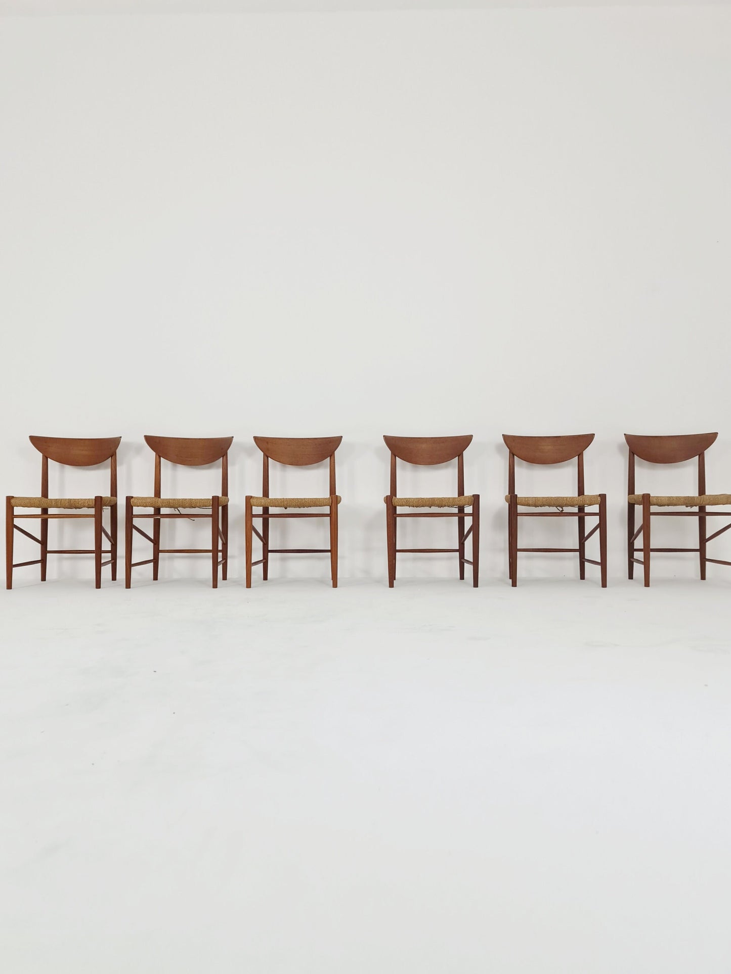 Vintage Mid Century teak dining chairs By Peter Hvidt & Orla Molgaard-Nielsen, 1960s, Set of 6