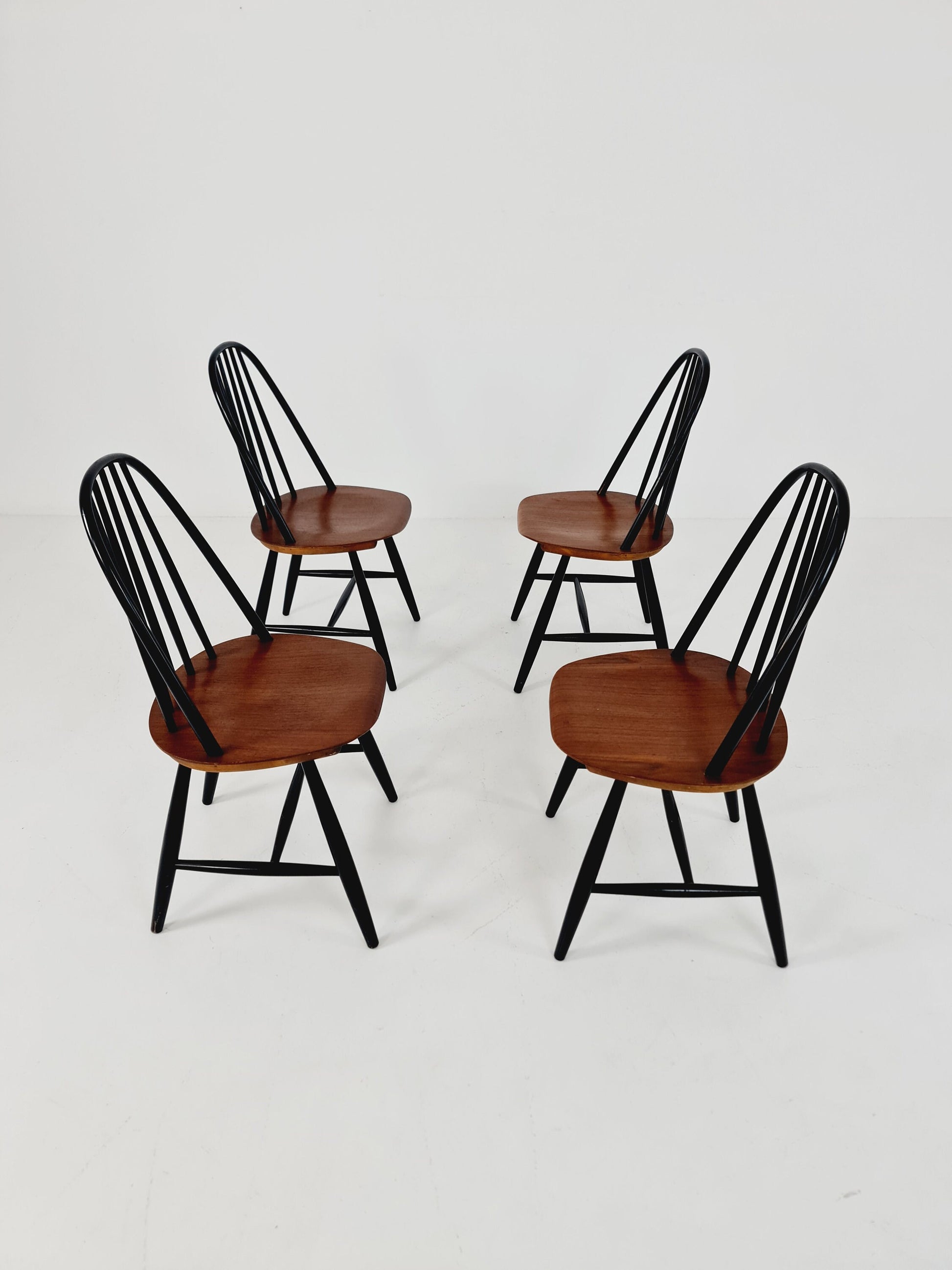 Mid century dinning chair by Ilmari Tapiovaara, Hagafors Sweden, 1960s, set of 4