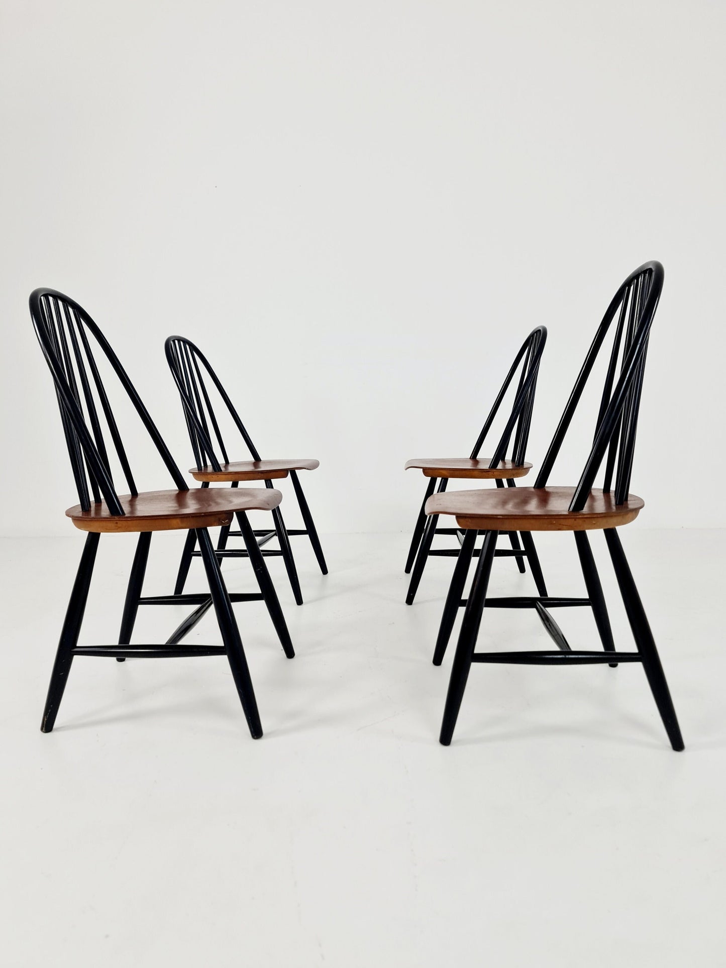 Mid century dinning chair by Ilmari Tapiovaara, Hagafors Sweden, 1960s, set of 4