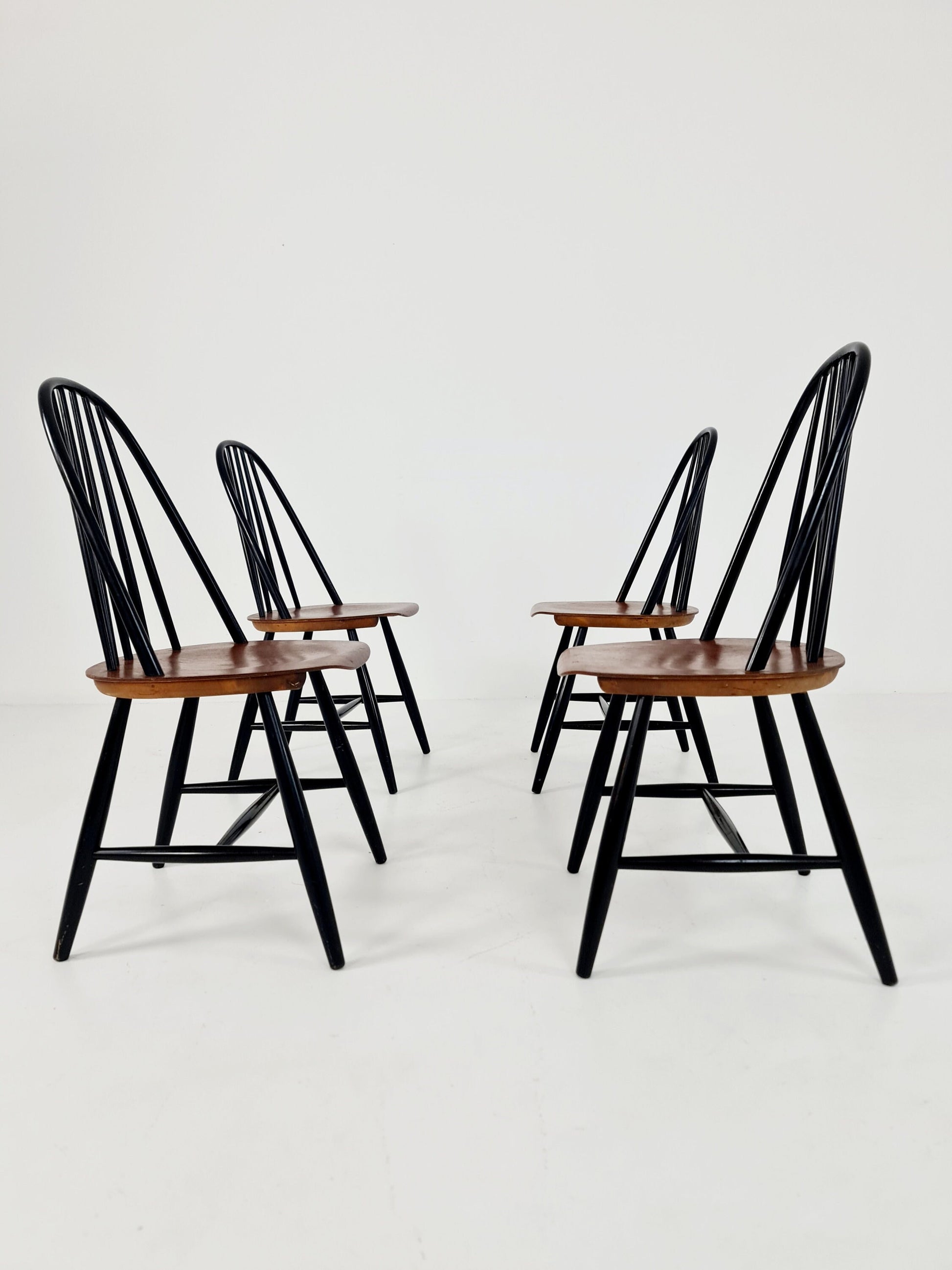 Mid century dinning chair by Ilmari Tapiovaara, Hagafors Sweden, 1960s, set of 4