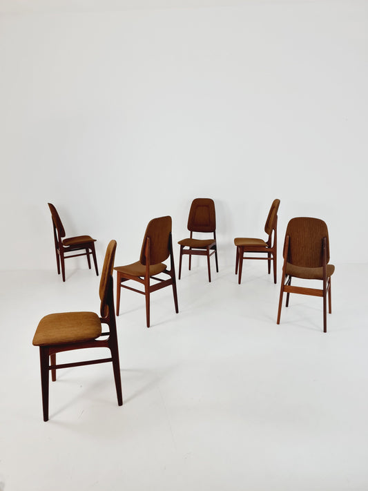 Vintage Teak Norwegian Dining Chairs by Bröderna Sörheim Norway, 1960s, Set of 6