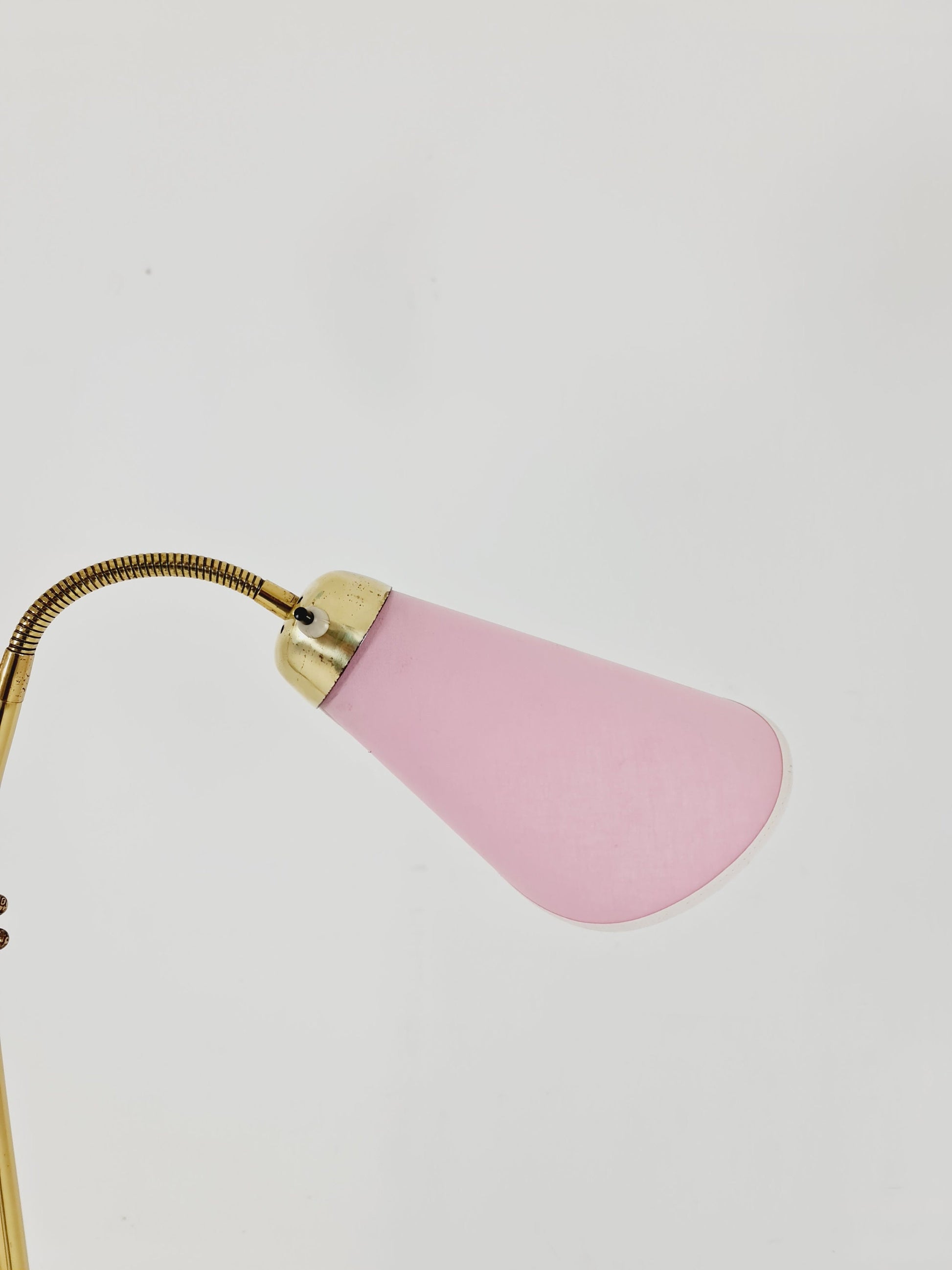 Mid century brass German Arc floor lamp with flex arms, 1960s