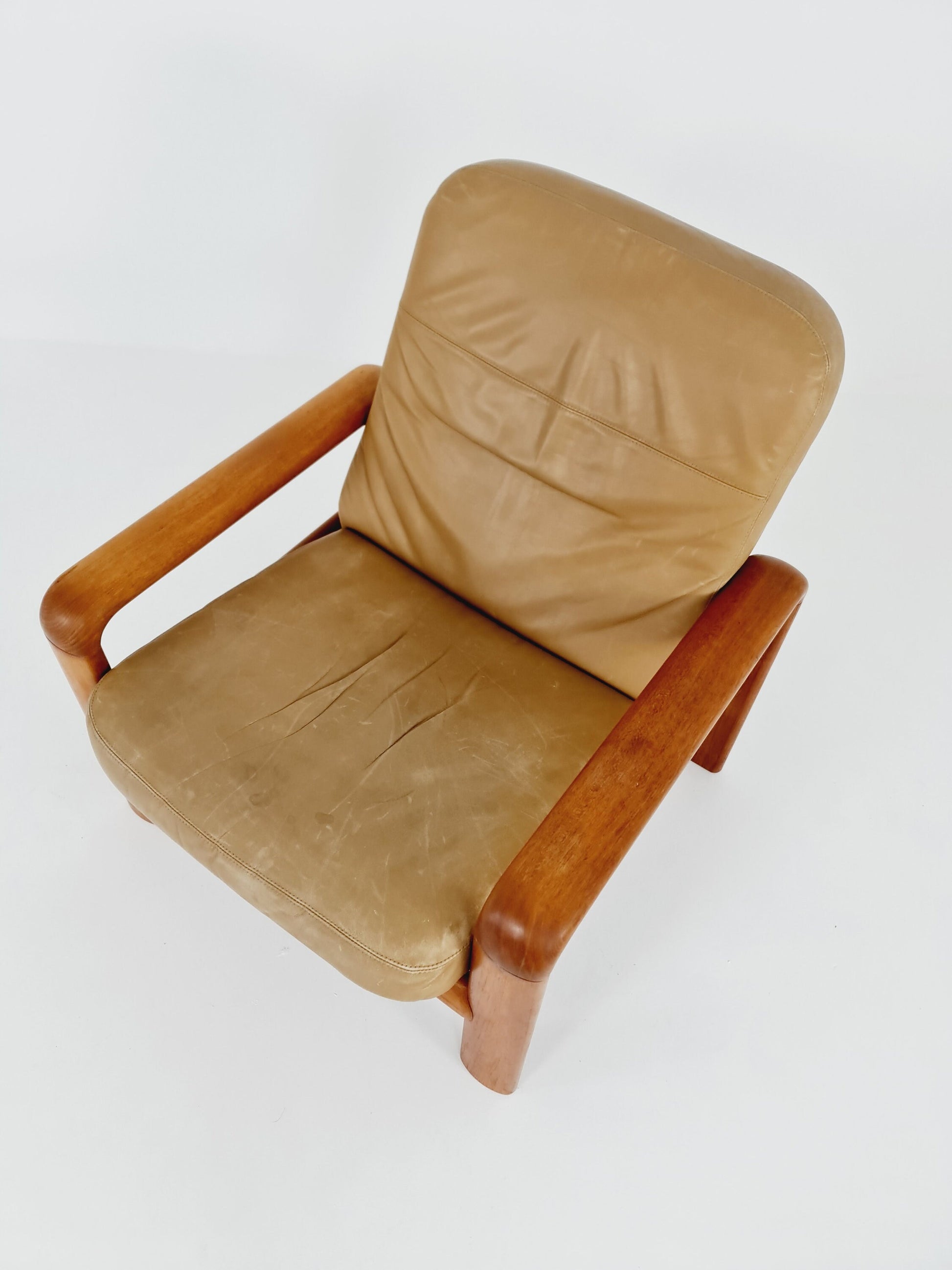 Mid Century Solid teak lounge chair/ Easy chair by Dylrund , 1960s