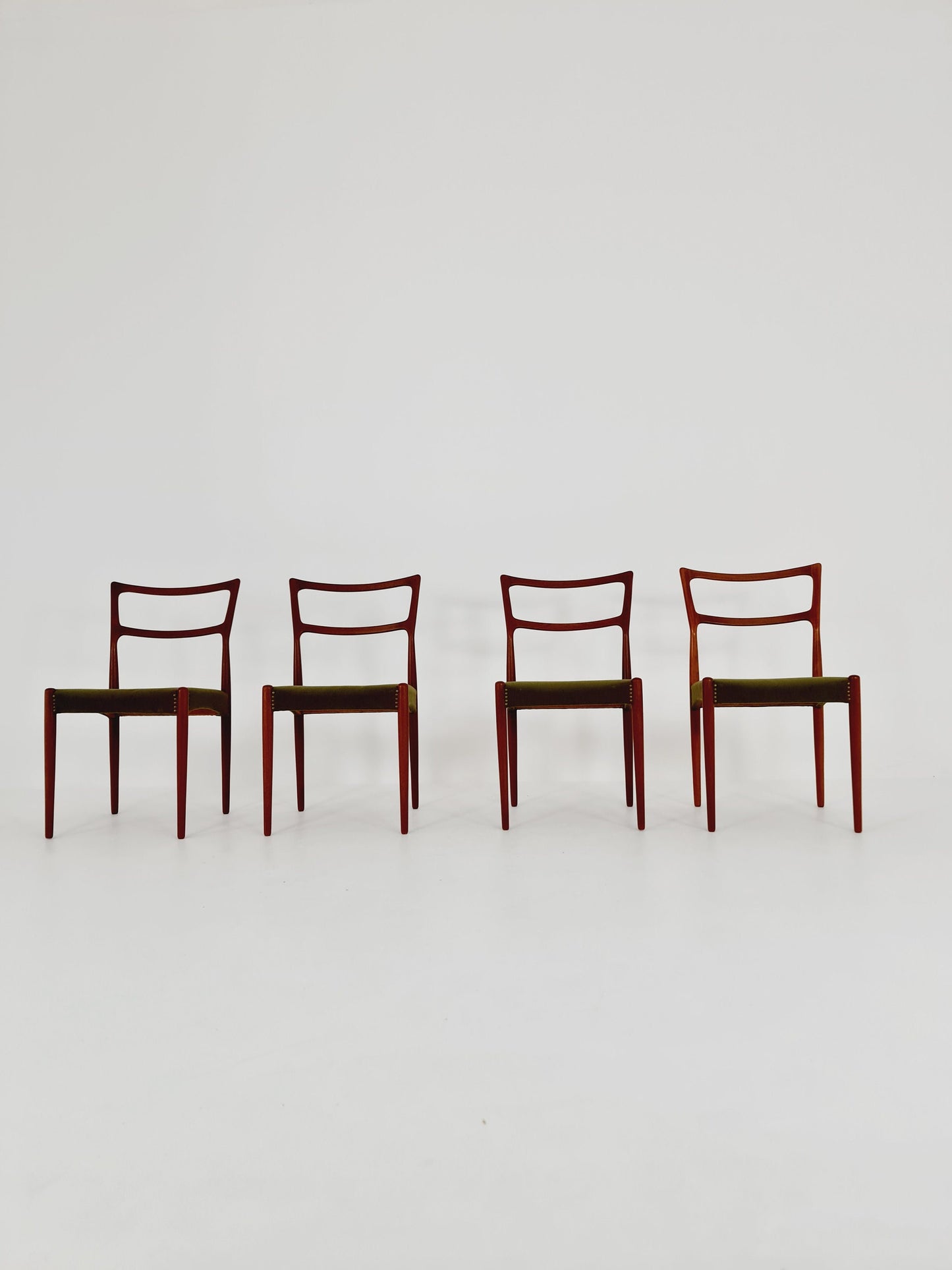 Vintage Danish solid teak dining chairs By Bernhard & Son , 1960s, Set of 4