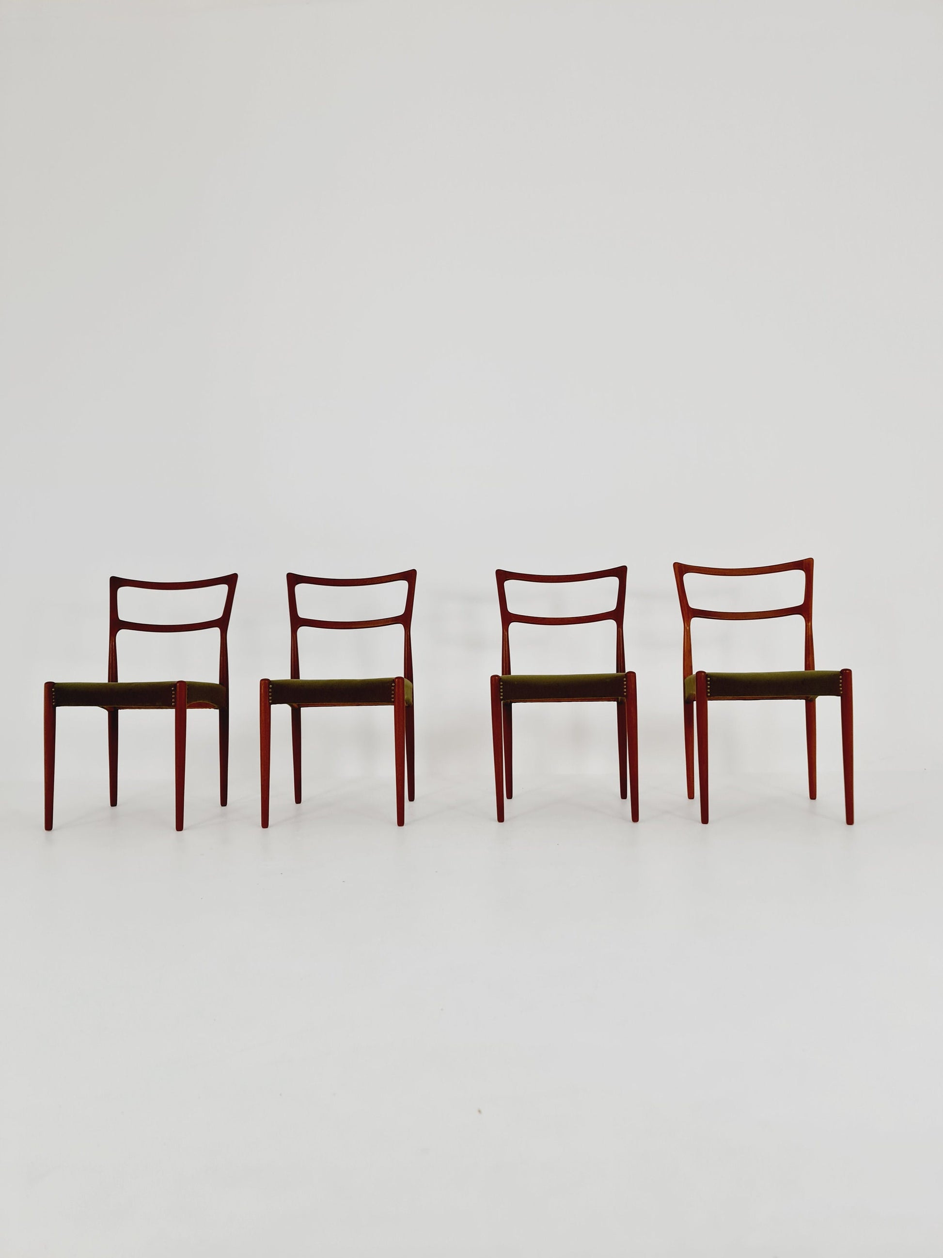 Vintage Danish solid teak dining chairs By Bernhard & Son , 1960s, Set of 4