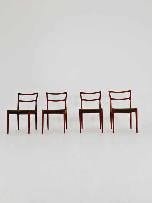Vintage Danish solid teak dining chairs By Bernhard & Son , 1960s, Set of 4