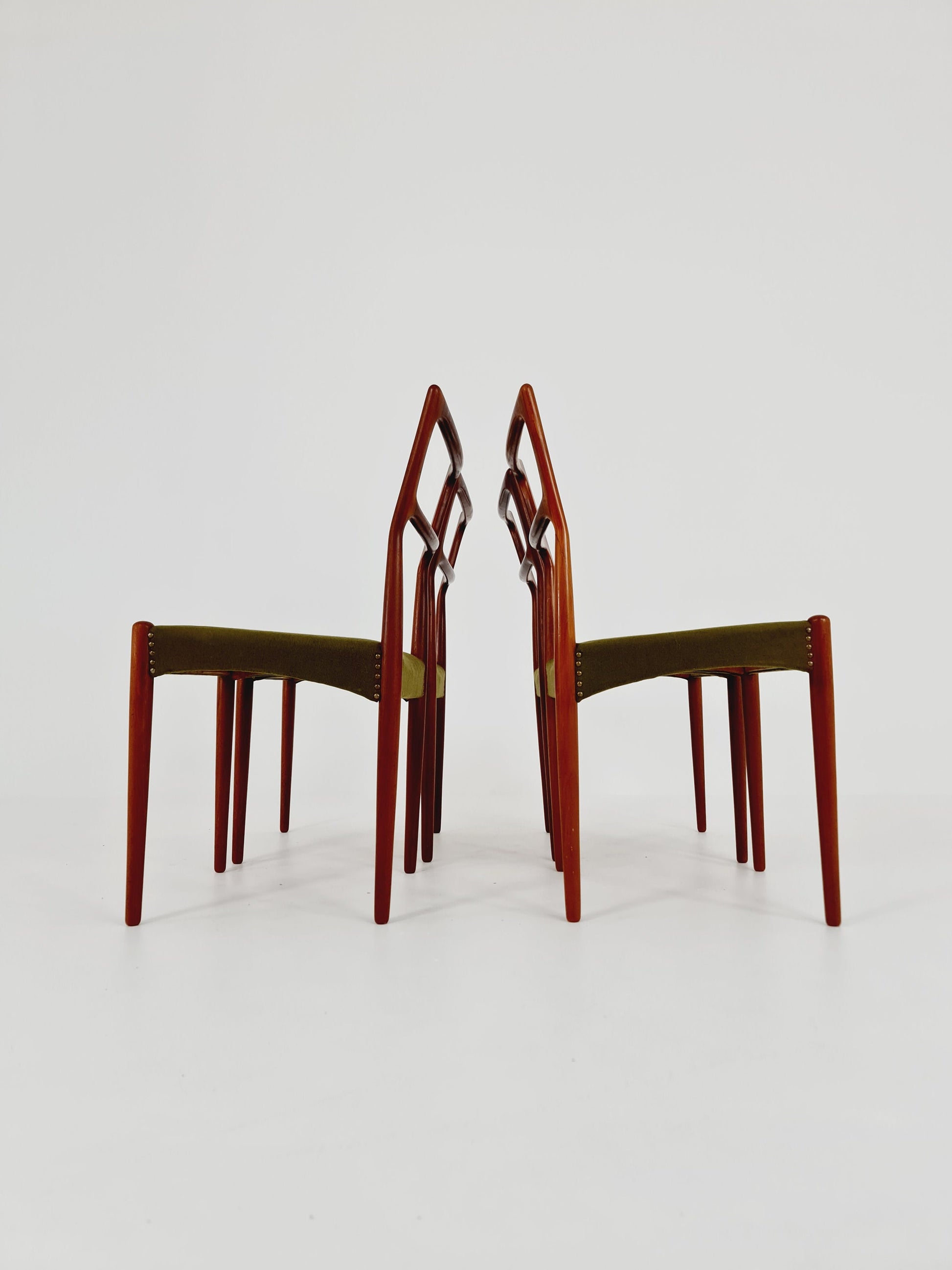 Vintage Danish solid teak dining chairs By Bernhard & Son , 1960s, Set of 4