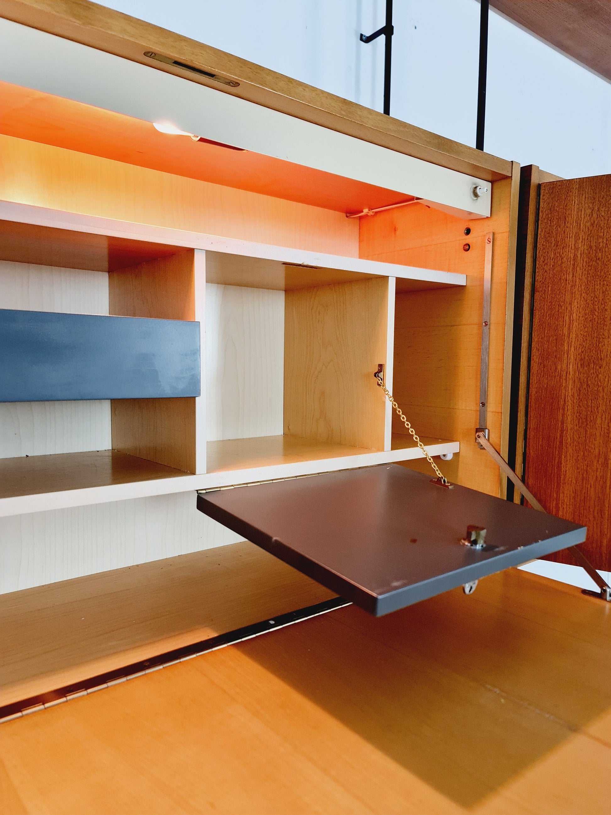 Mid century Teak 8 pieces shelving unit by Hilker for Omnia, Germany 1960s