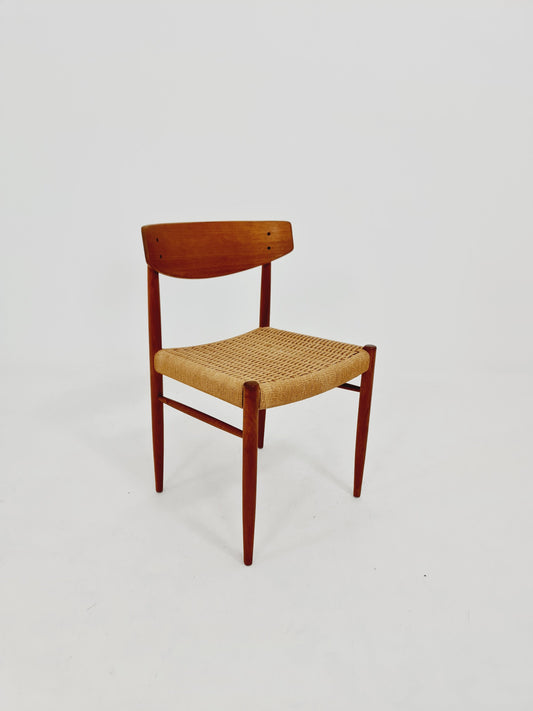 Danish teak & danish cord dining chair by A.M Mobler modell 501 1960s,