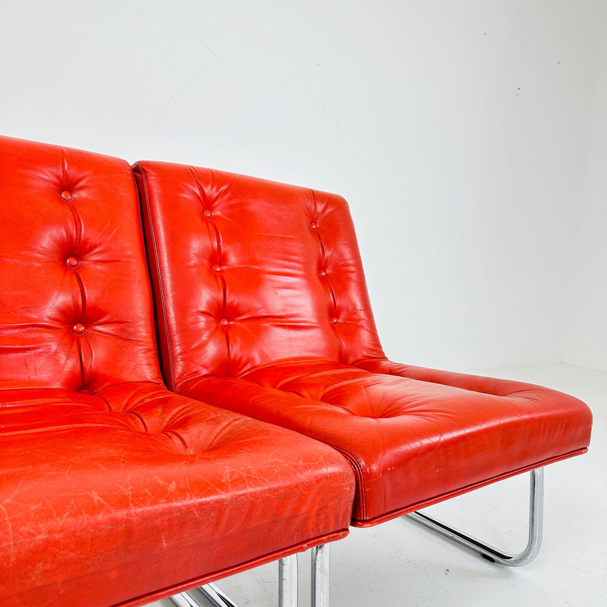 Set of 2 vintage Austrian low lounge chairs By Wiesner Hager Austria 1960s