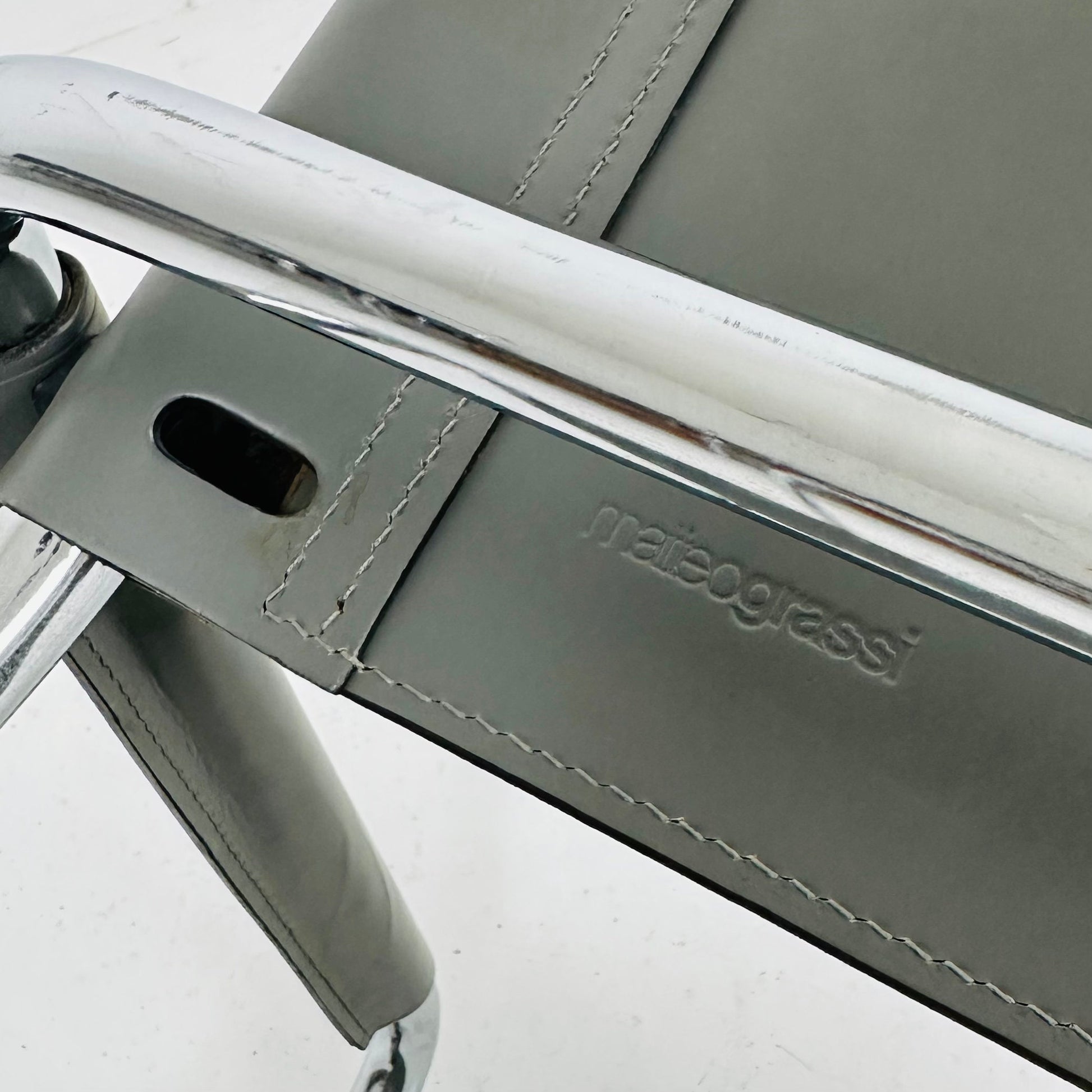 vintage Matteo Grassi Mg5 leather cantilevered chairs by Mart Stam italy 1980s