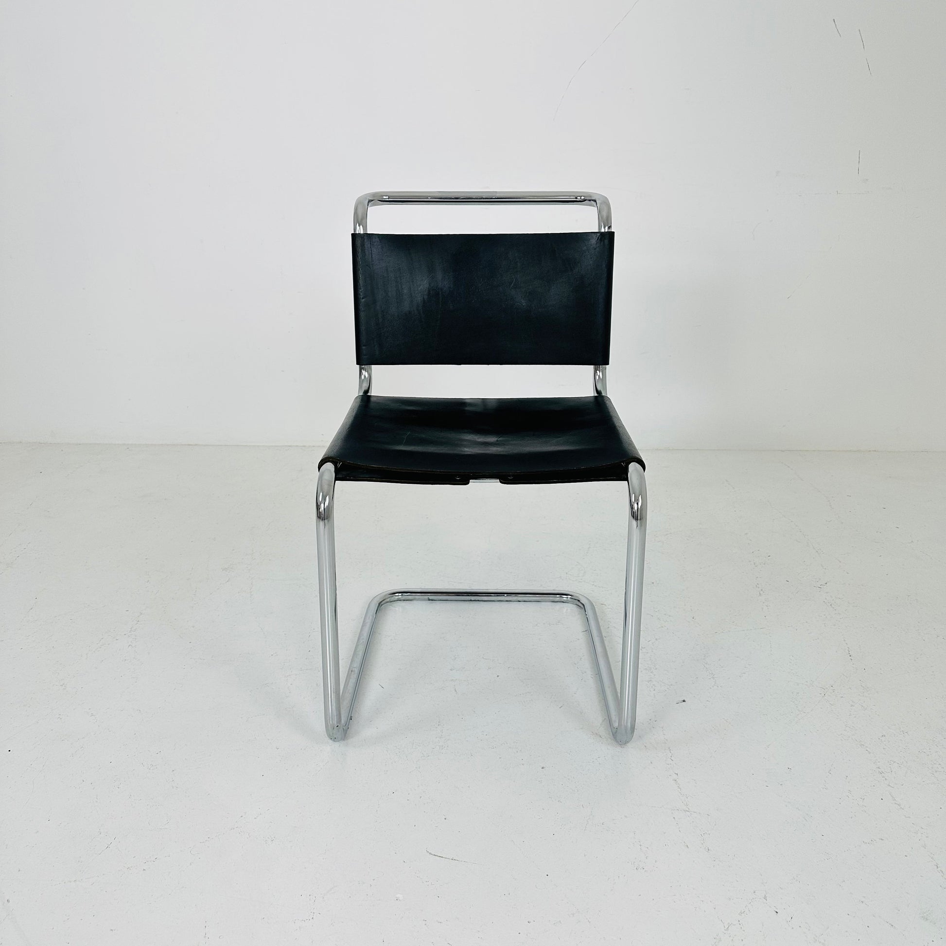 Mid century Bauhaus Spoleto black chair for Knoll by Ufficio Tecnico 1970s