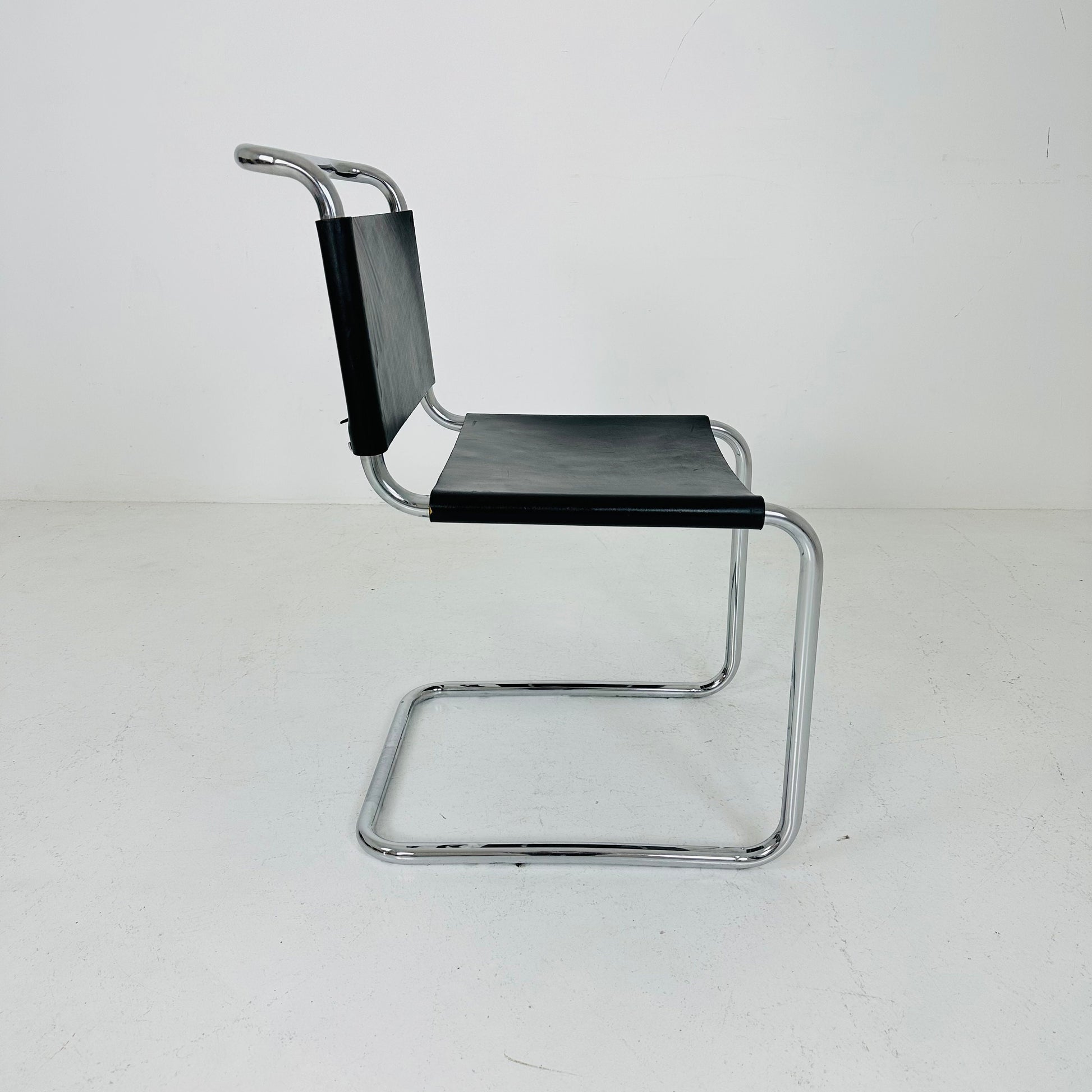 Mid century Bauhaus Spoleto black chair for Knoll by Ufficio Tecnico 1970s